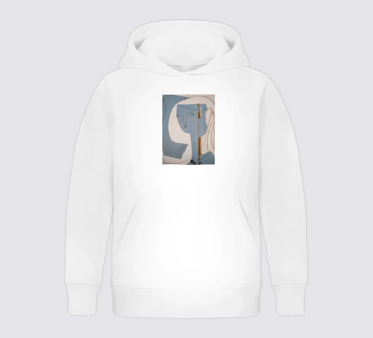 Picasso "Woman's Head" Cubist Line Portrait kids hoodie by homdeco