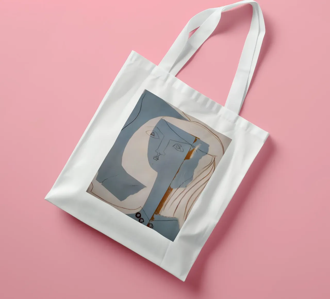Picasso "Tête de femme" Portrait cubiste au trait tote bag de homdeco