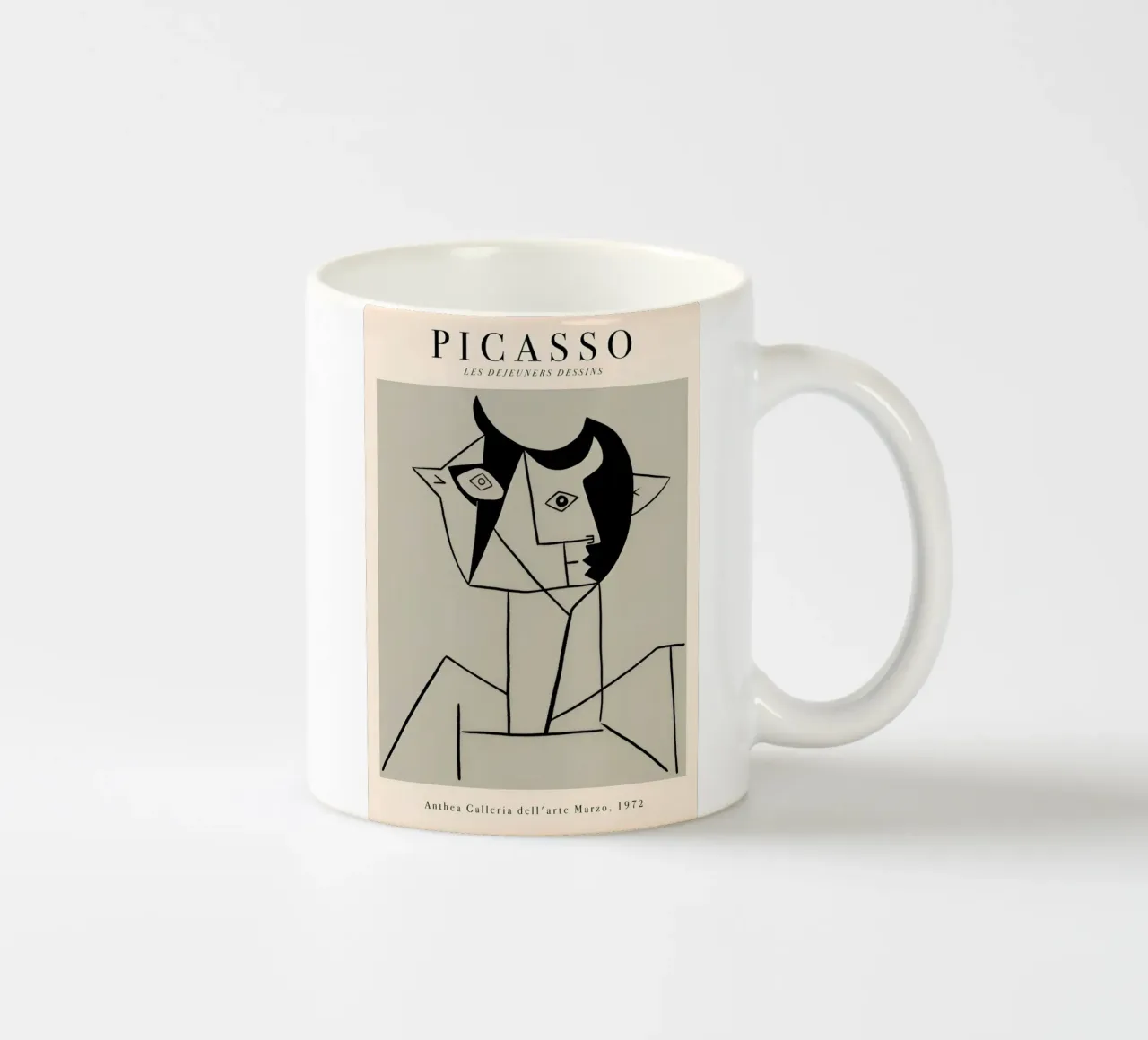 Picasso "Les Déjeuners" Abstract Cubist Print Keramik Tasse von homdeco