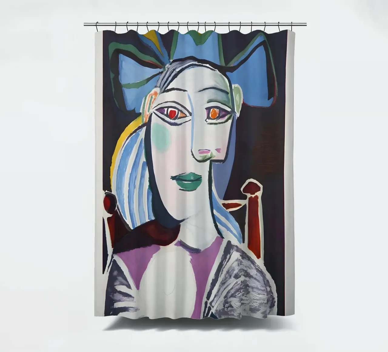 Picasso "Woman with Hat" Expressive Portrait Print shower curtain by homdeco
