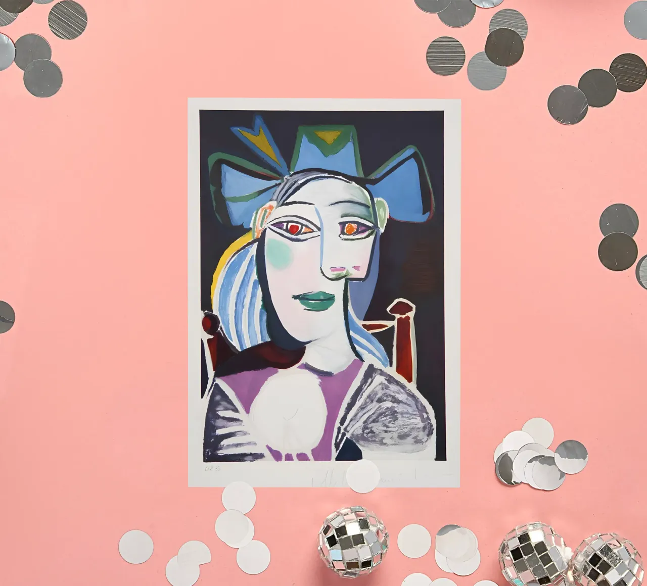 Picasso "Donna con cappello" Ritratto espressivo stampato adesivo da homdeco