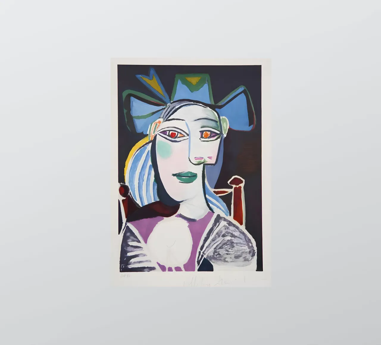 Picasso "Donna con cappello" Ritratto espressivo stampato adesivo da homdeco