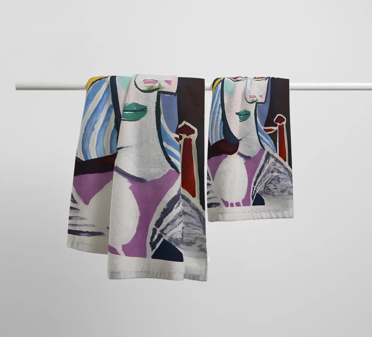 Picasso "Vrouw met hoed" Expressief portret Print badhanddoek van homdeco