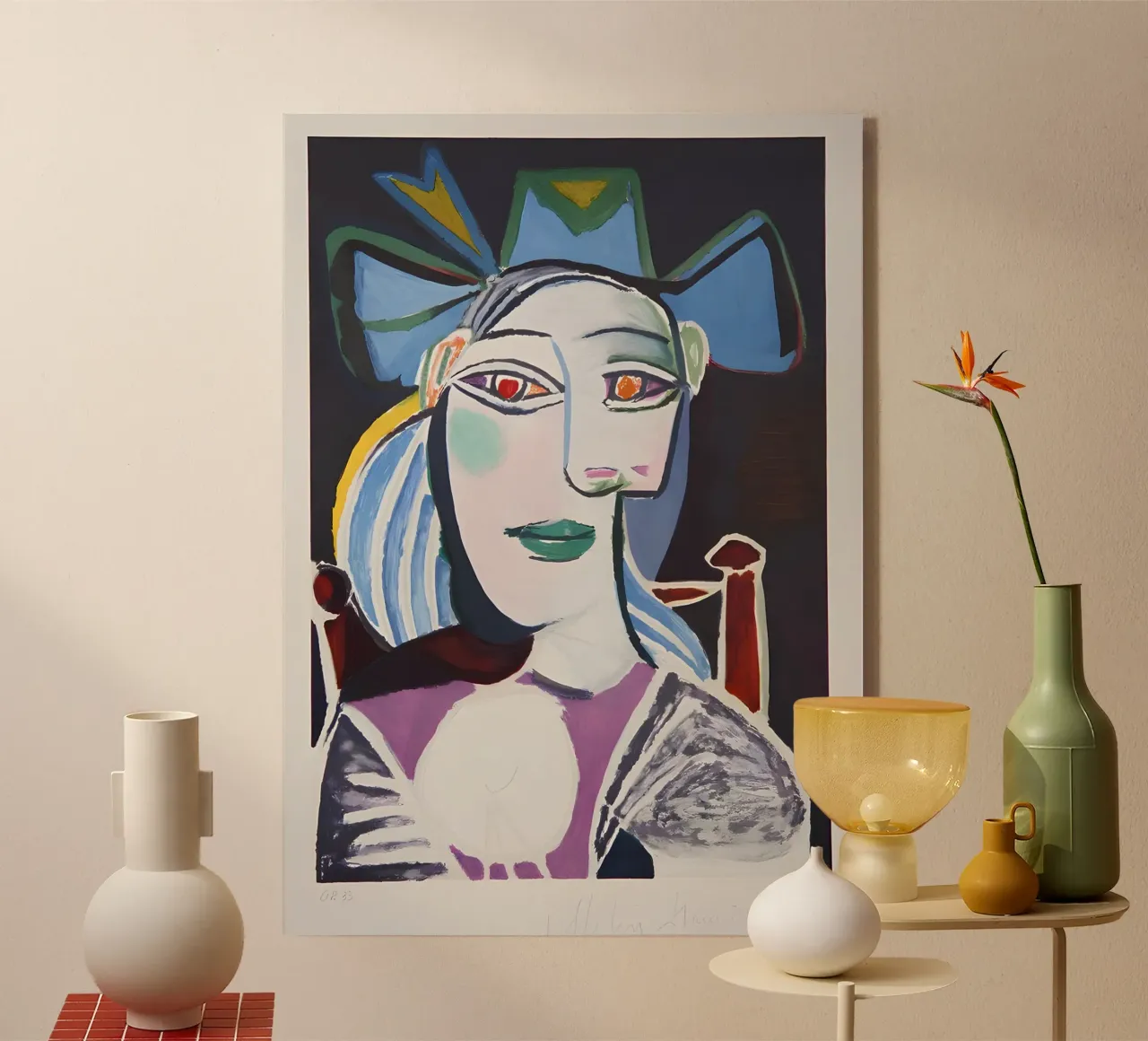 Picasso "Woman with Hat" Expressive Portrait Print acrylic glass by homdeco