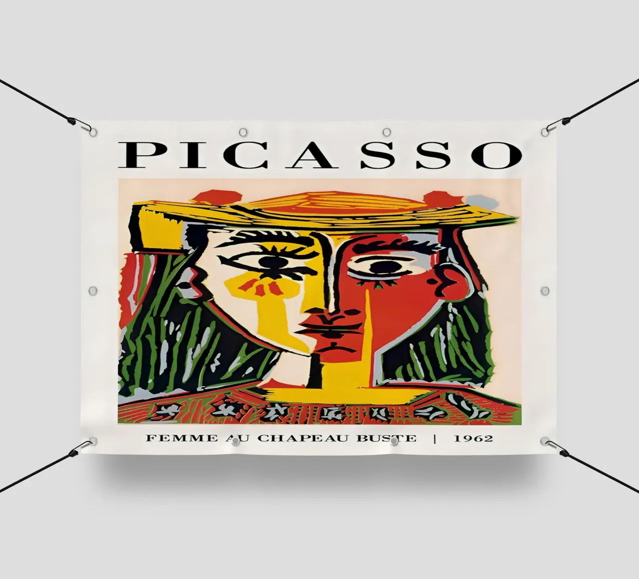 Picasso "Femme au Chapeau Buste" Ritratto cubista telo in pvc da homdeco