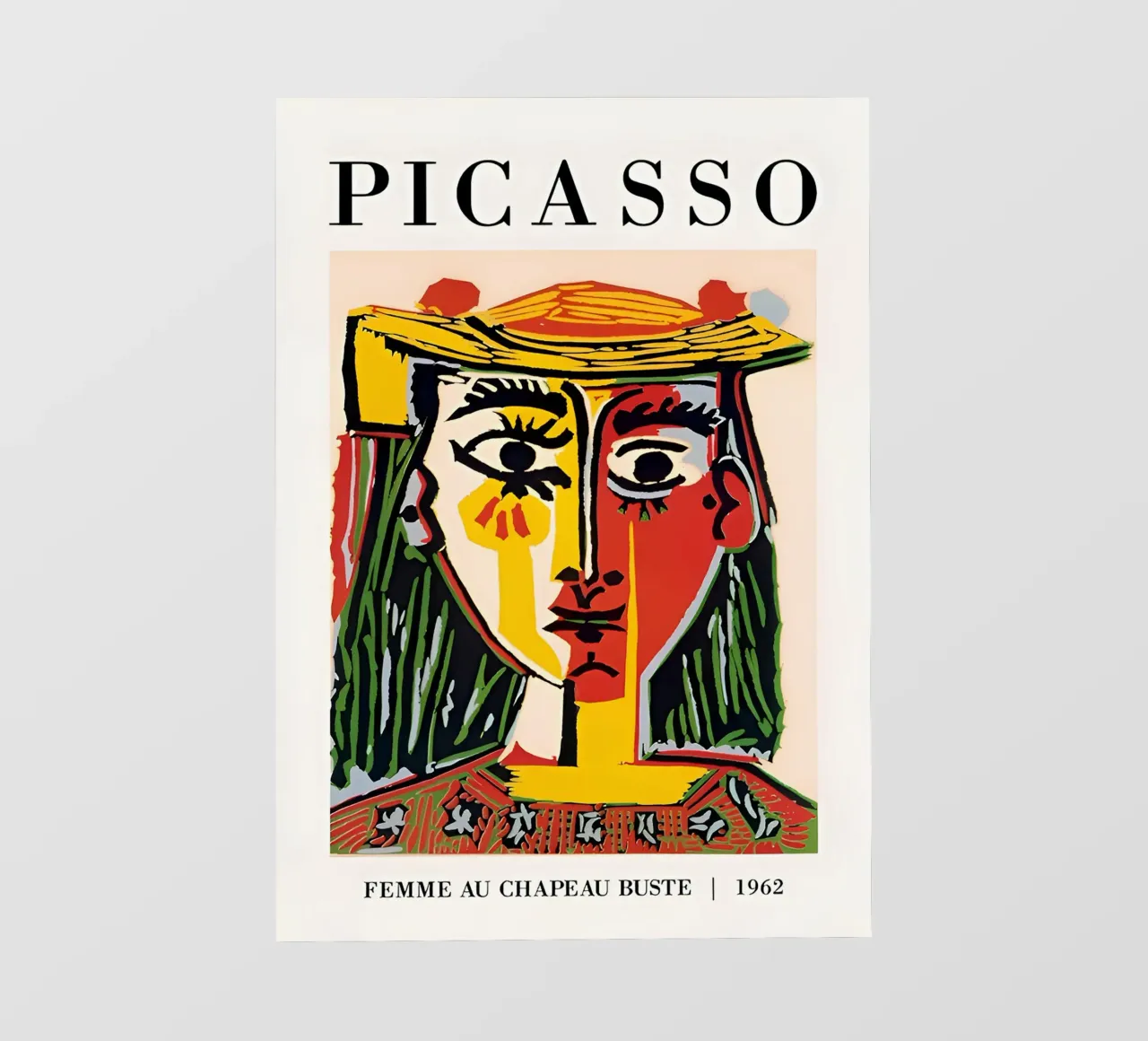 Picasso "Femme au Chapeau Buste" Ritratto cubista telo in pvc da homdeco