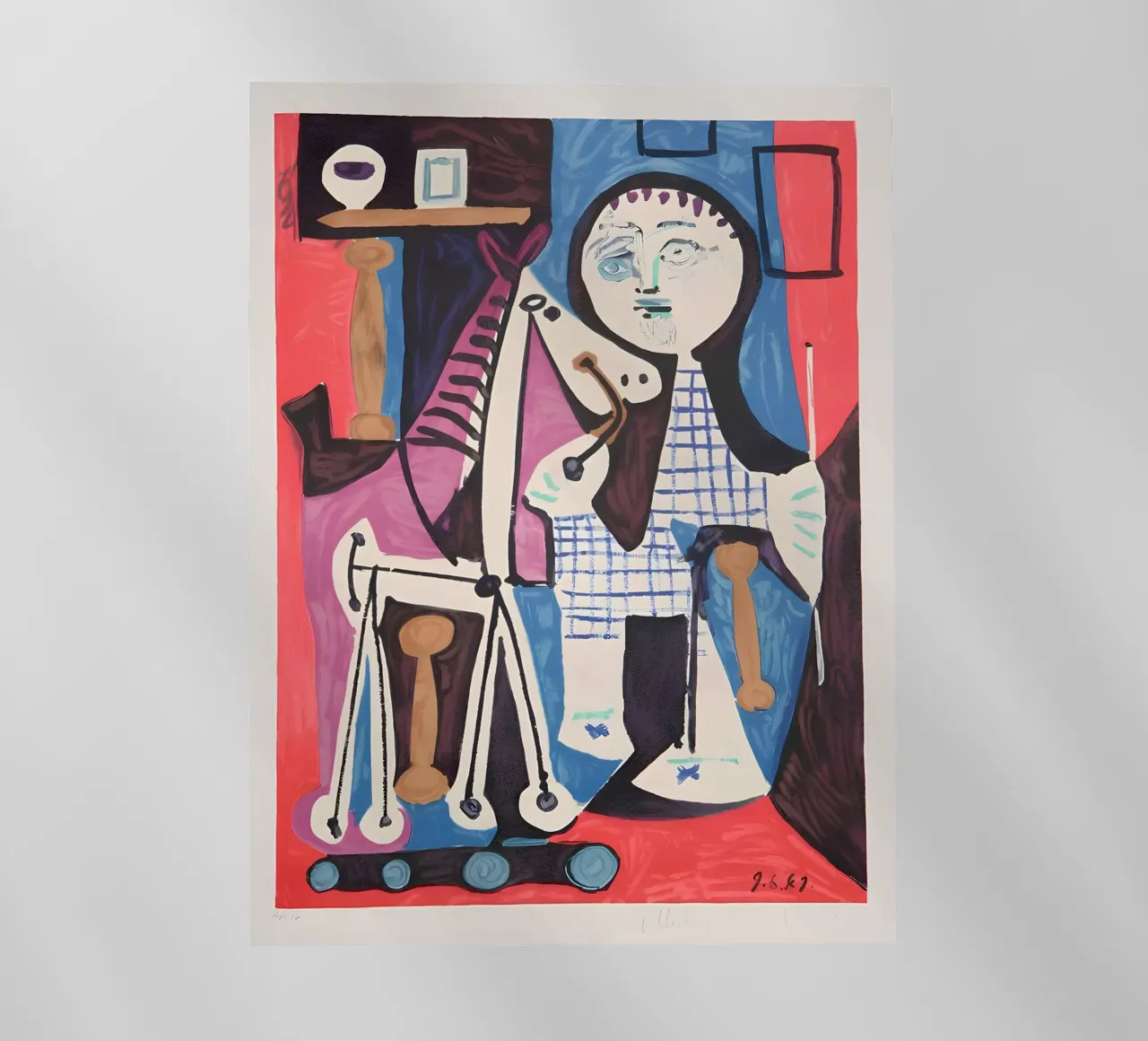 Picasso "Figura con escamas" Composición abstracta lámina retroiluminada de homdeco