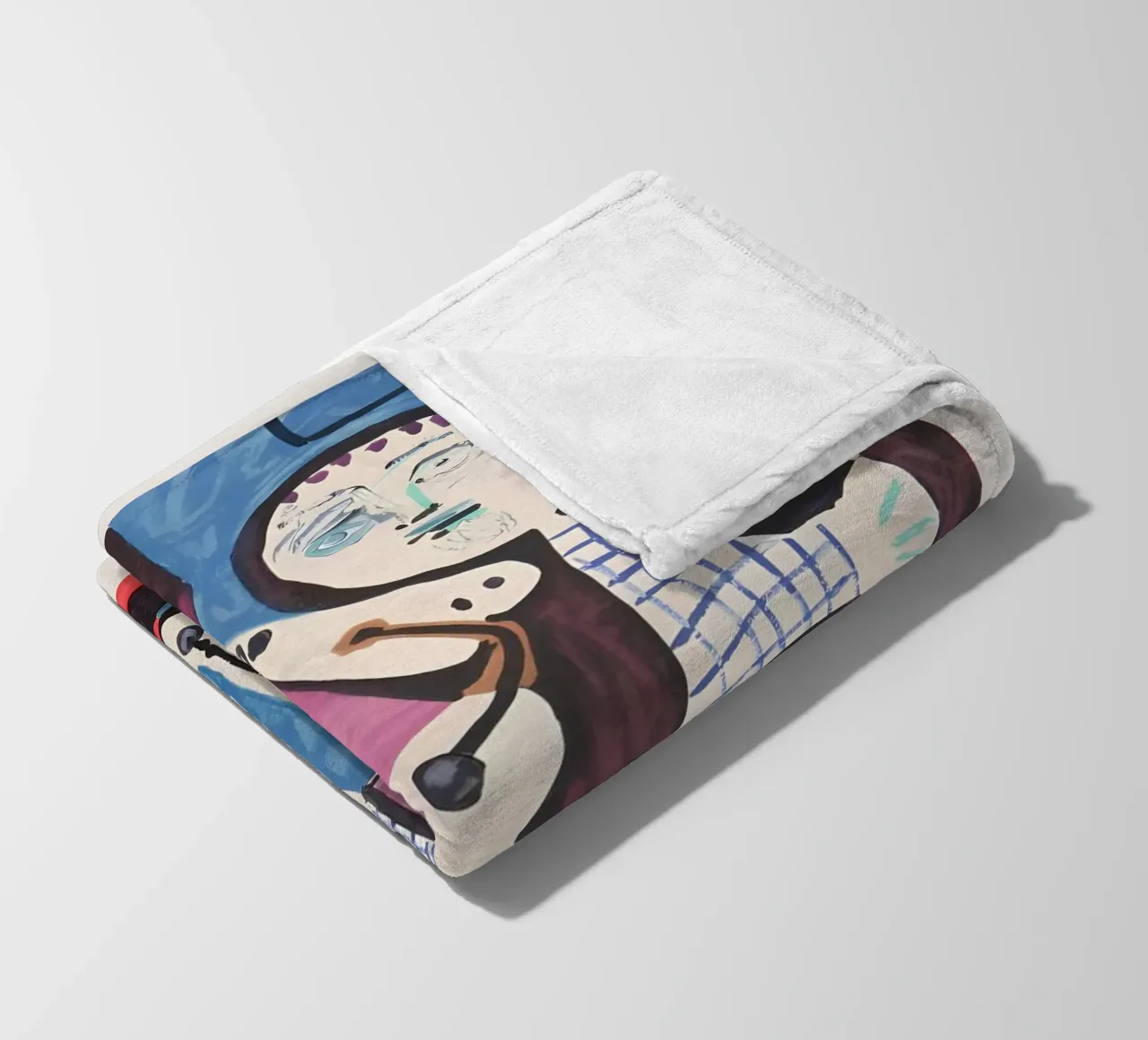 Picasso "Figure with Scales" Abstract Composition fleece blanket by homdeco