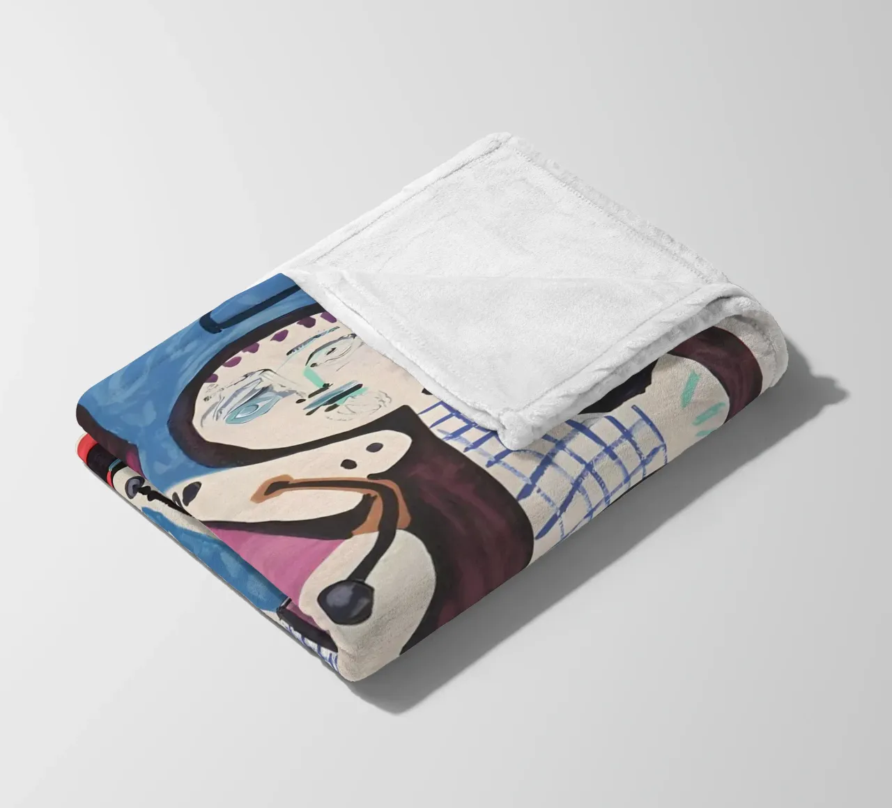 Picasso "Figure with Scales" Abstract Composition fleece blanket by homdeco