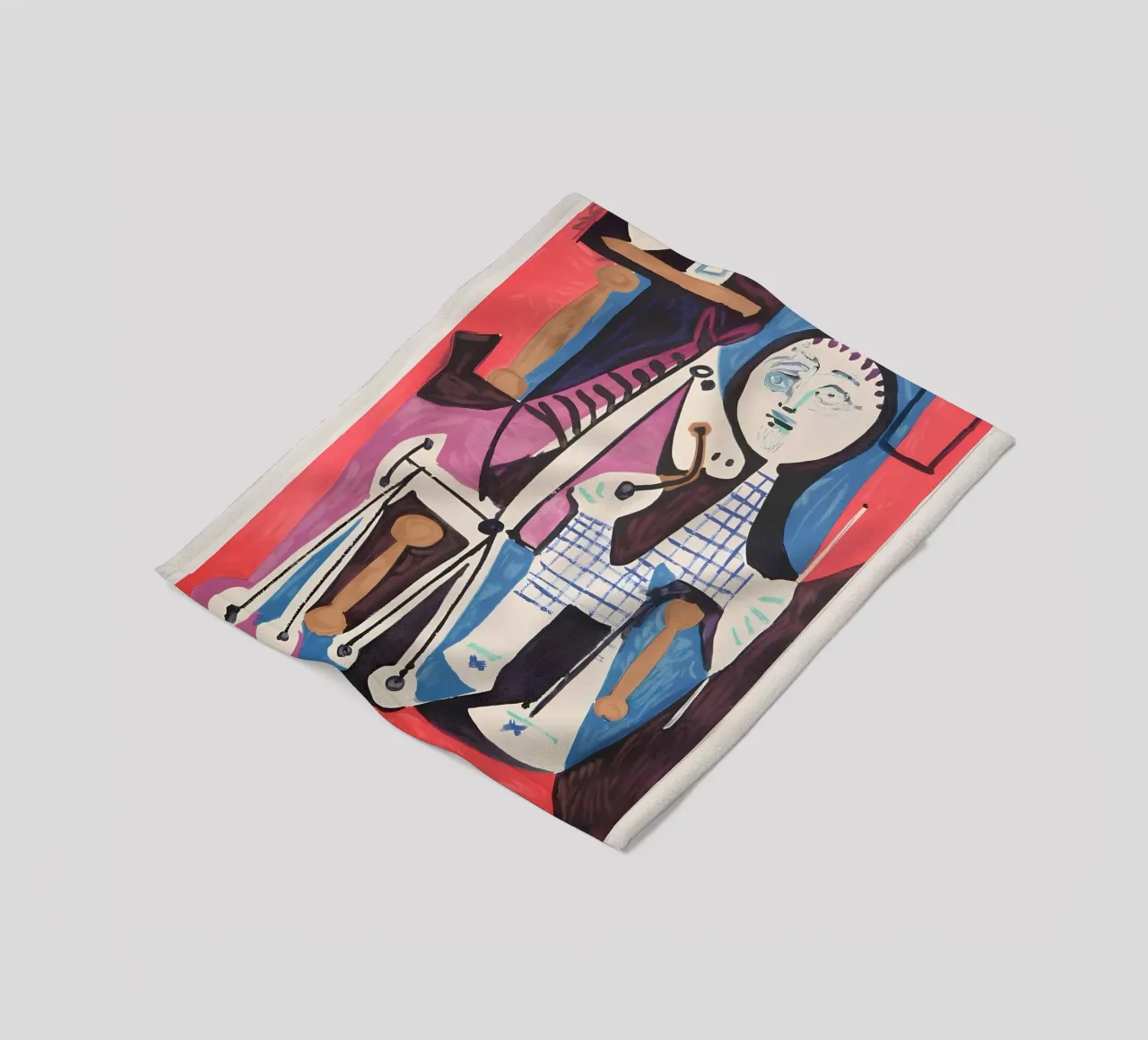 Picasso "Figure with Scales" Abstract Composition fleece blanket by homdeco