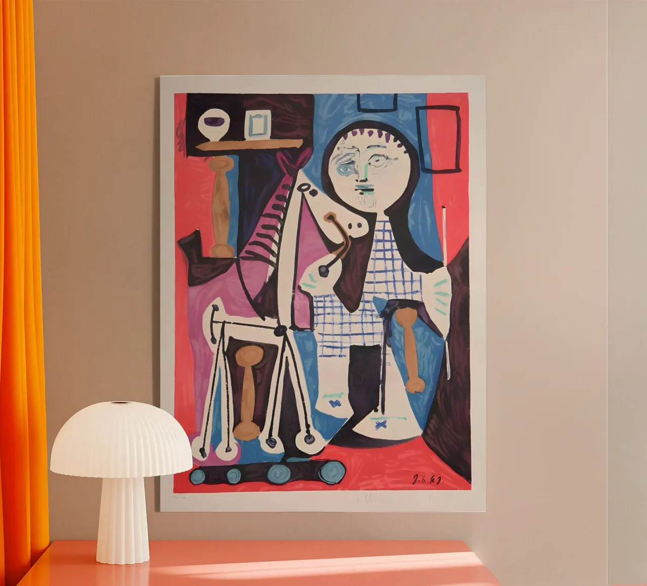 Picasso "Figura con bilancia" Composizione astratta plexiglass da homdeco