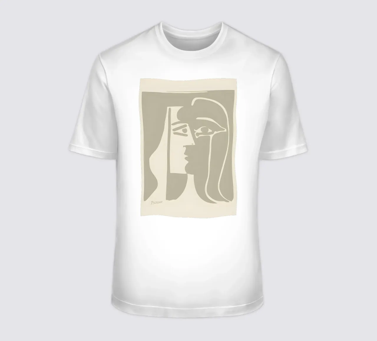 Picasso "Visage" Stampa profilo minimalista t-shirt da homdeco
