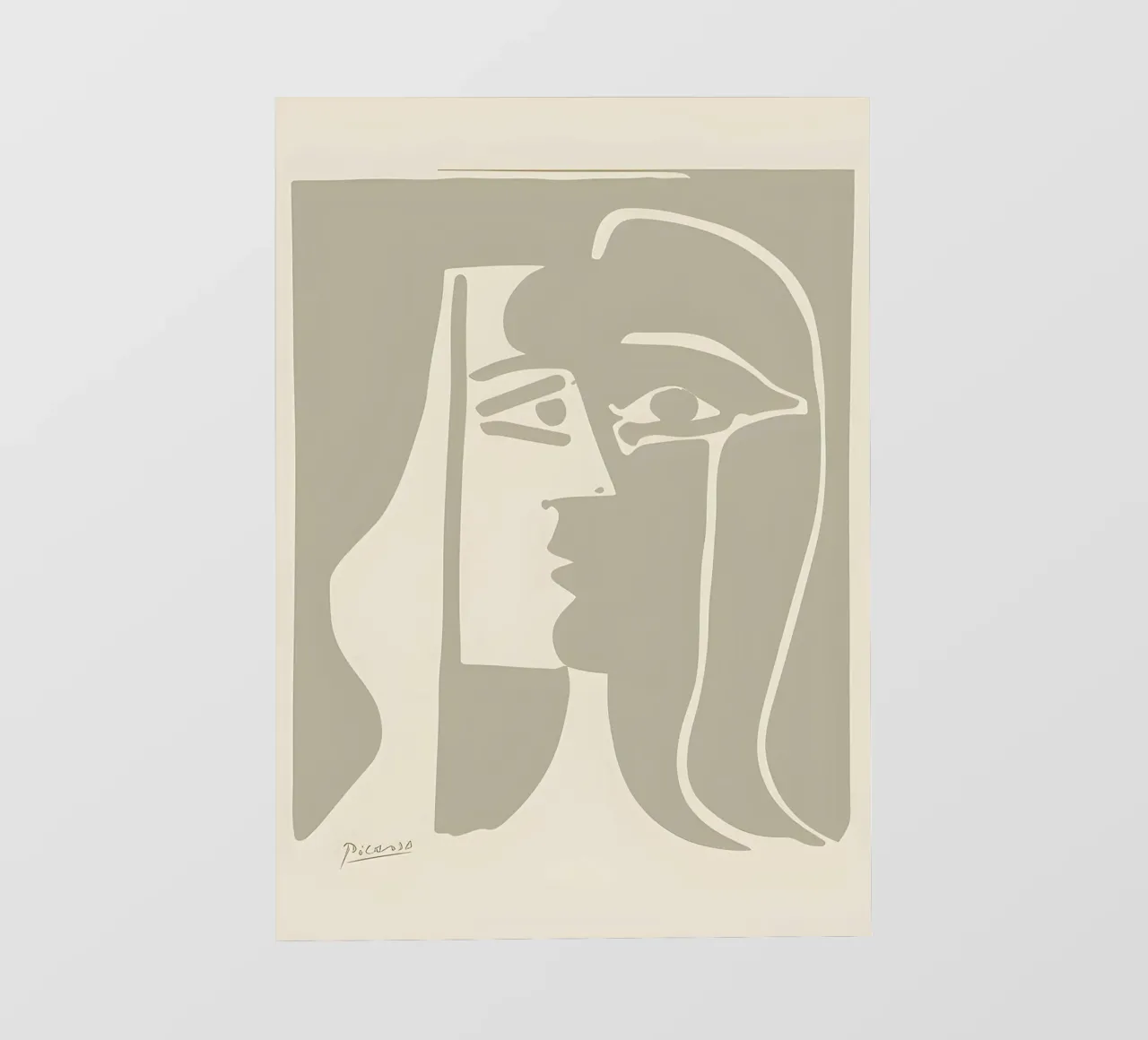 Picasso "Visage" Stampa profilo minimalista pellicola backlit da homdeco