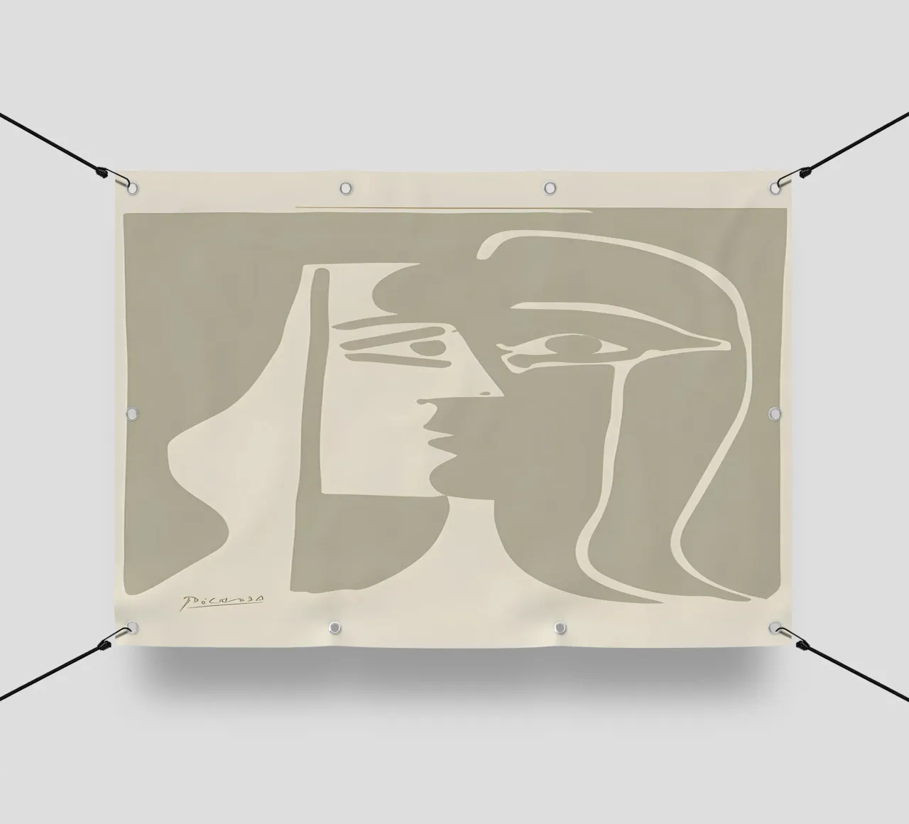 Picasso "Visage" Stampa profilo minimalista telo in pvc da homdeco