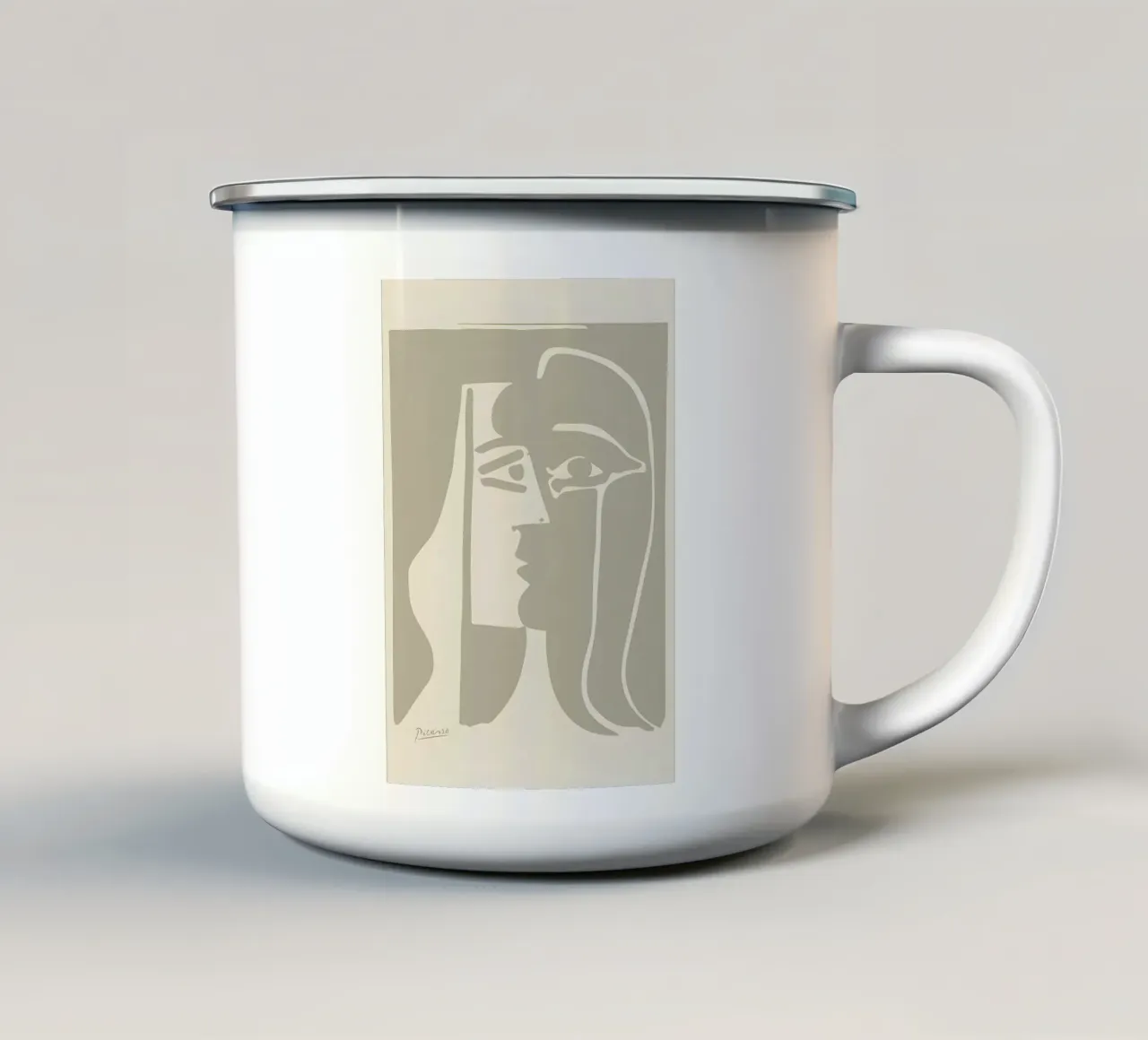 Picasso "Visage" Stampa profilo minimalista tazza in smalto da homdeco