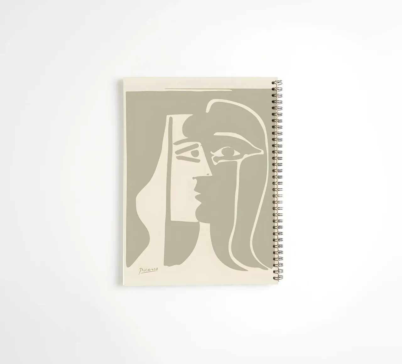 Picasso "Visage" Minimalist Profile Print spiral notebook by homdeco