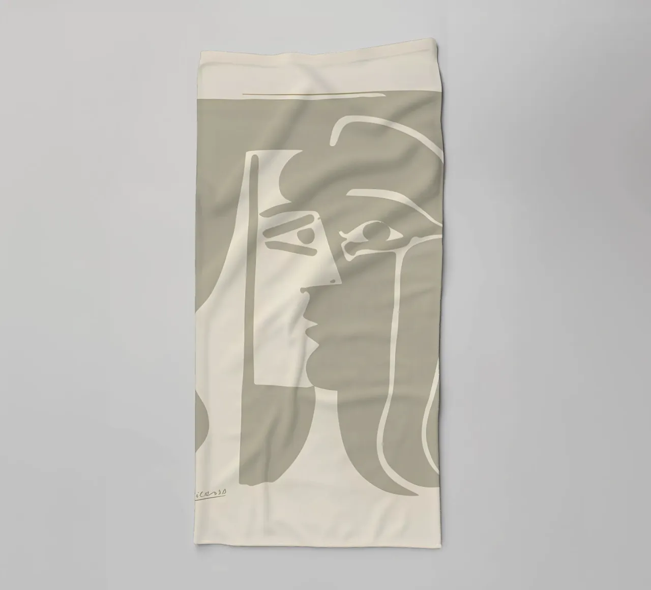 Picasso "Visage" Stampa profilo minimalista asciugamano da bagno da homdeco