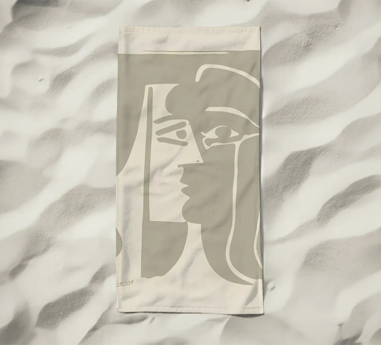 Picasso "Visage" Stampa profilo minimalista telo mare da homdeco