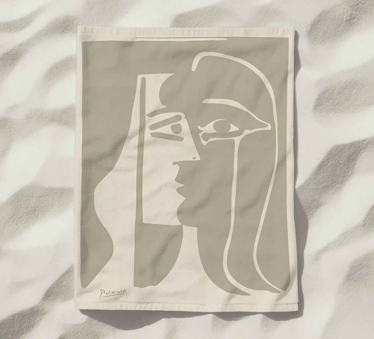 Picasso "Visage" Stampa profilo minimalista telo mare da homdeco