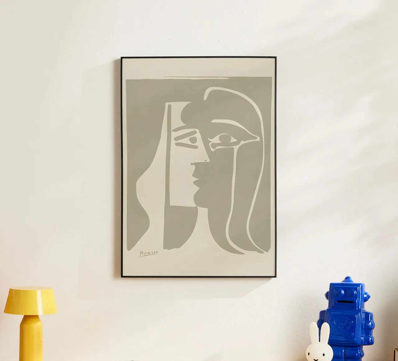 Picasso "Visage" Stampa profilo minimalista alluminio dibond da homdeco