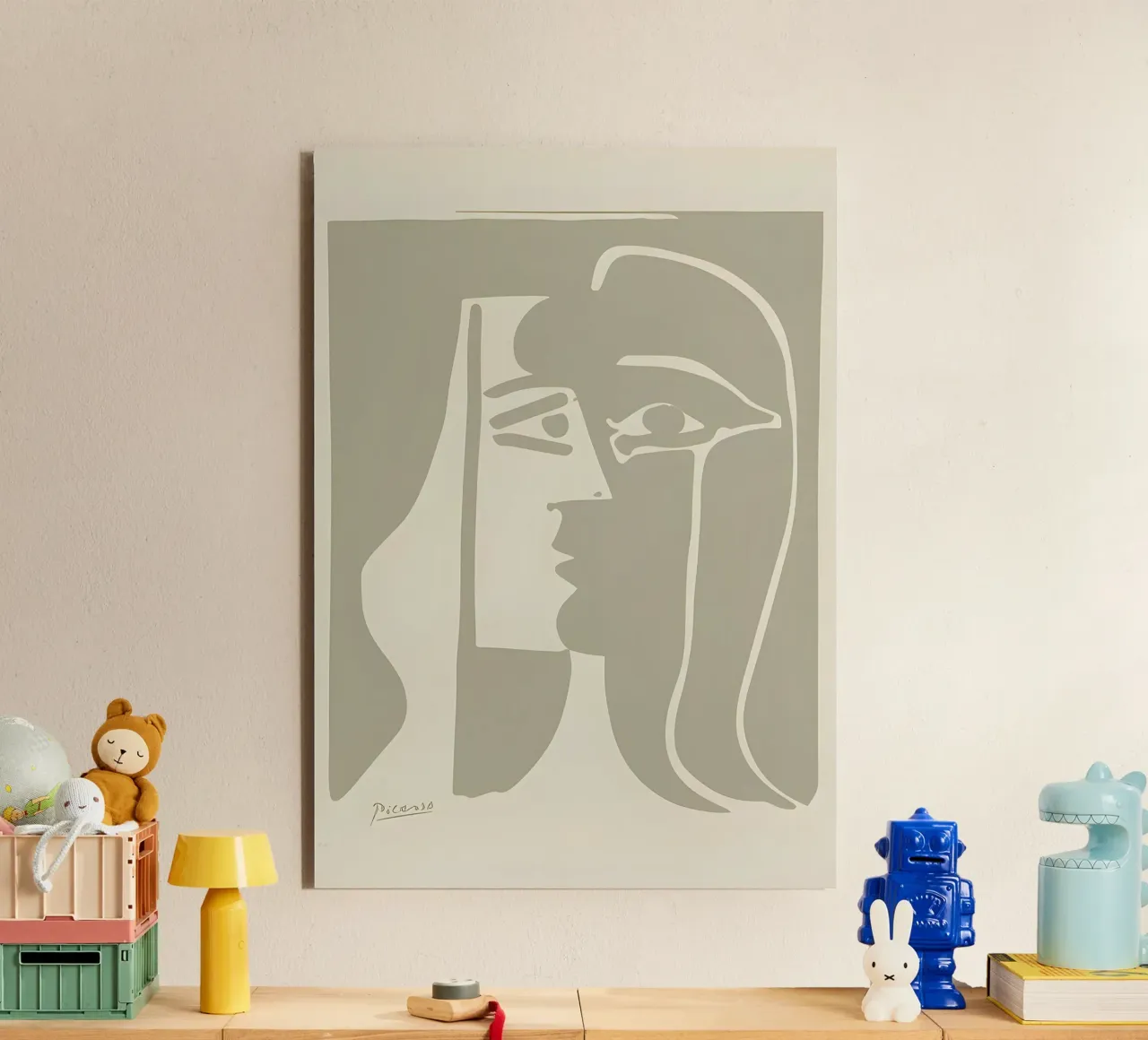 Picasso "Visage" Stampa profilo minimalista alluminio dibond da homdeco
