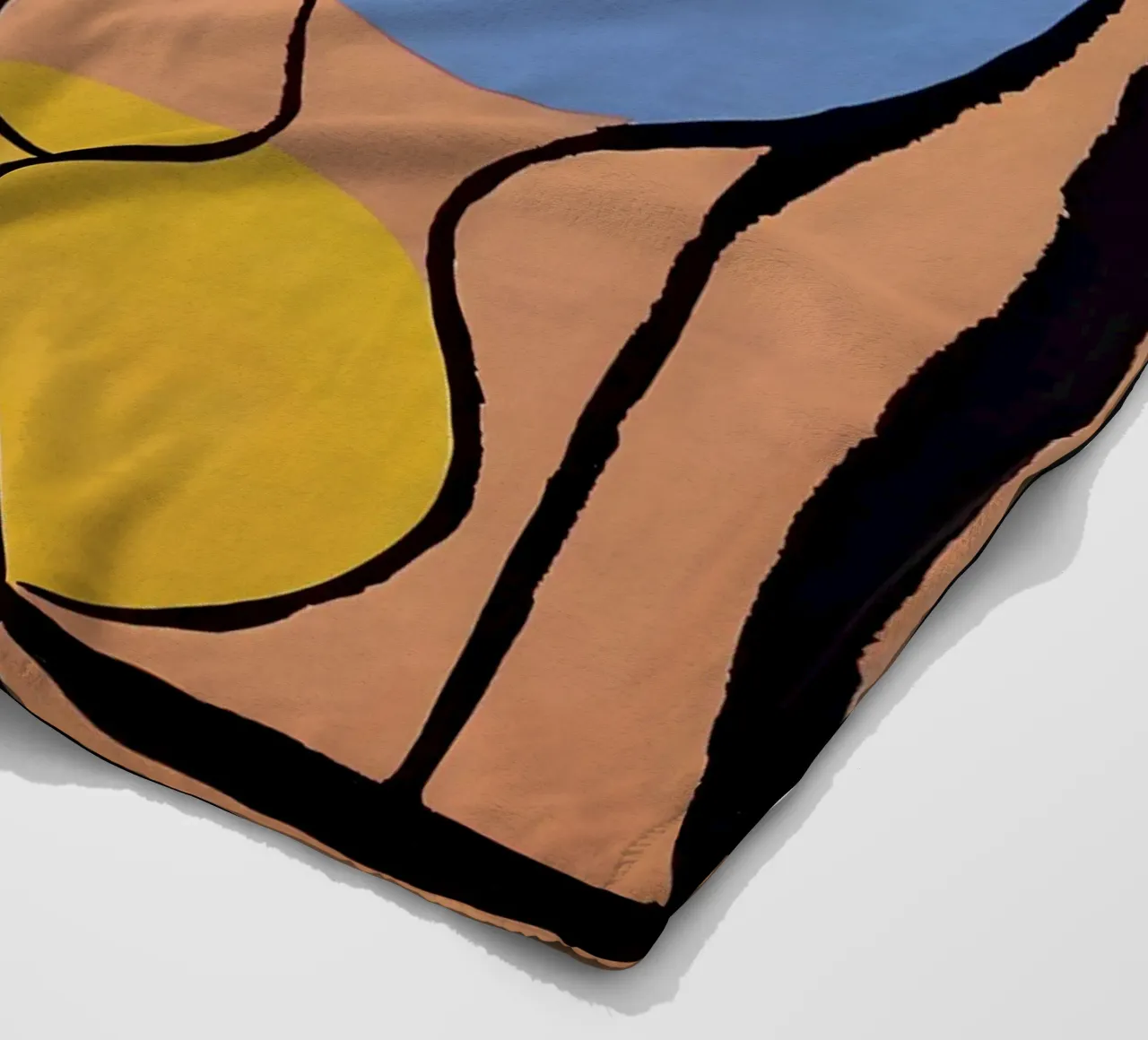 Picasso "Abstracted Visage" Bold Color Block Print fleece blanket by homdeco