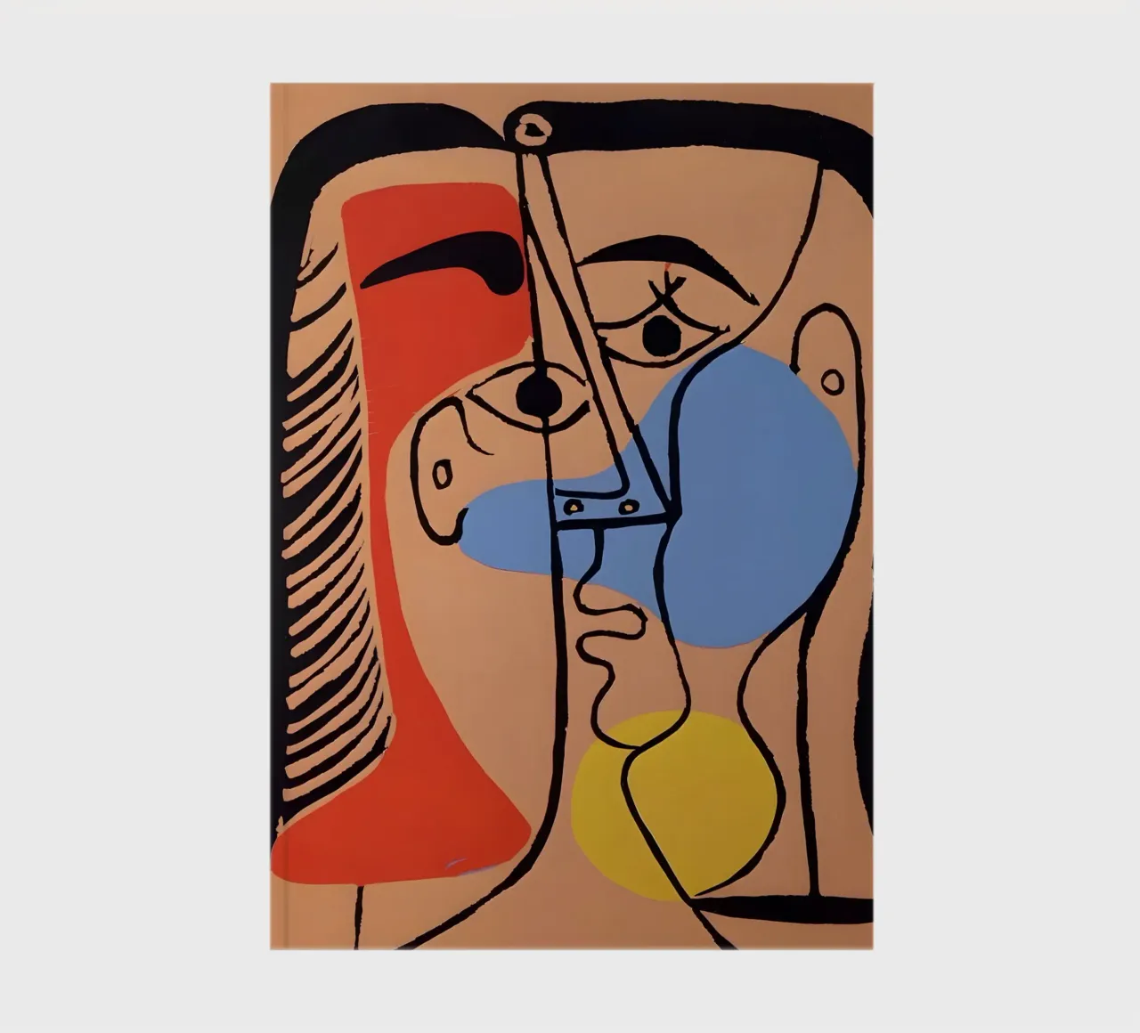 Picasso "Abstracted Visage" Bold Color Block Print notebook by homdeco