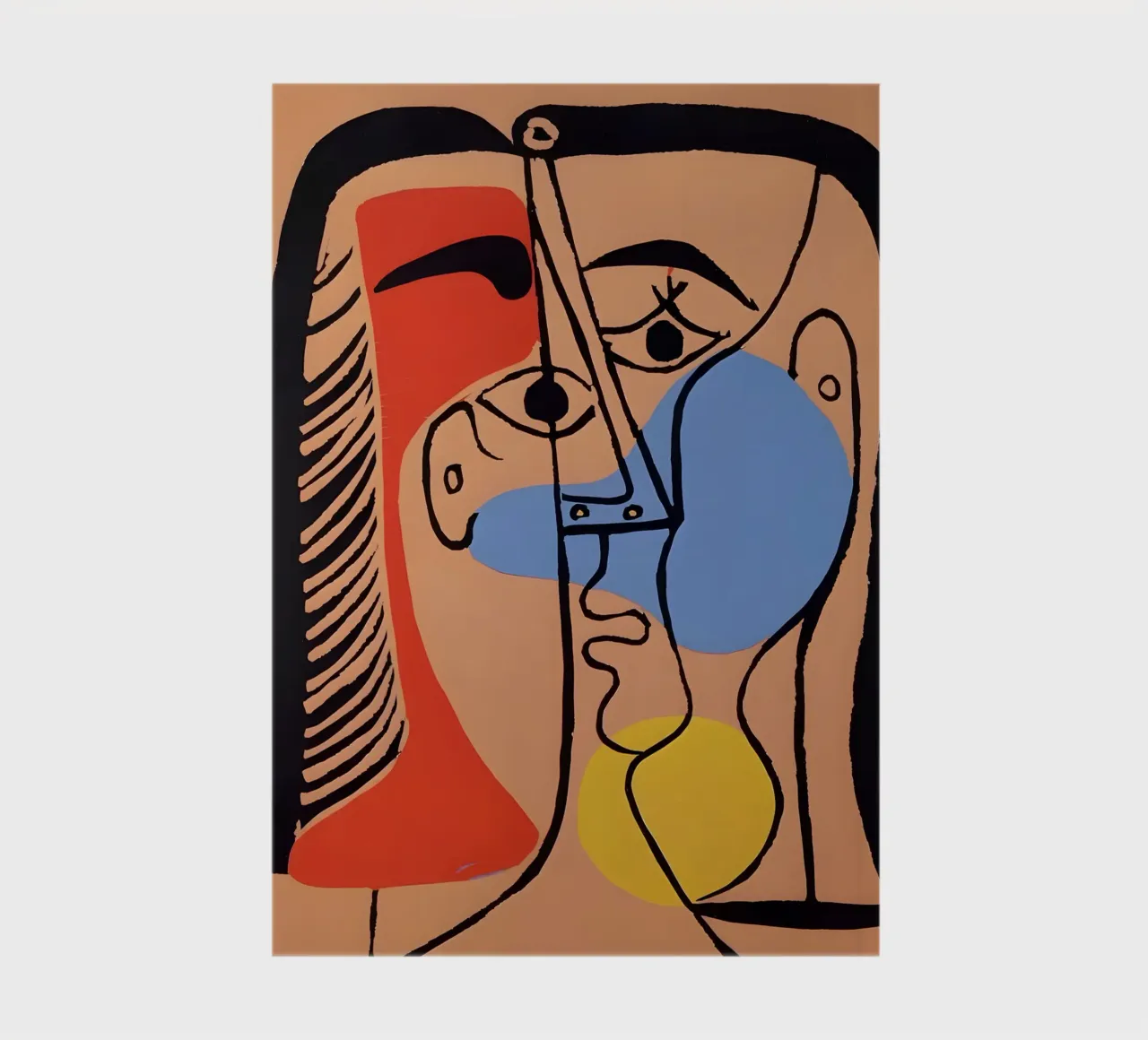 Picasso "Abstracted Visage" Bold Color Block Print notebook by homdeco