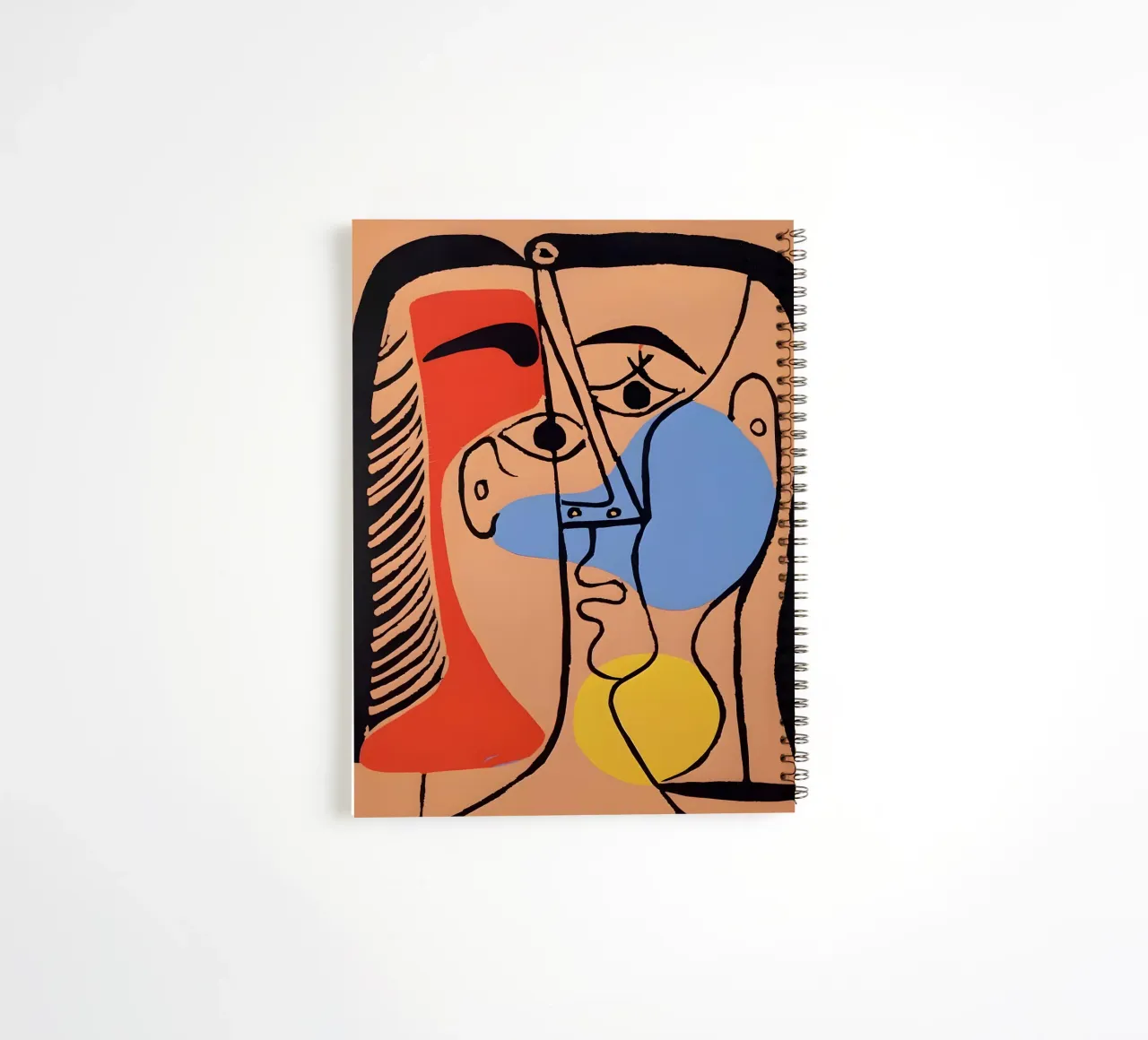 Picasso "Abstracted Visage" Bold Color Block Print spiral notebook by homdeco