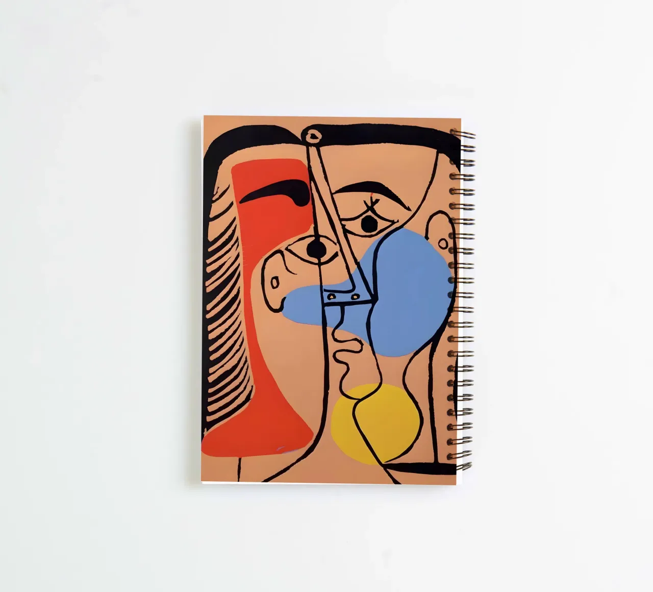 Picasso "Abstracted Visage" Bold Color Block Print spiral notebook by homdeco
