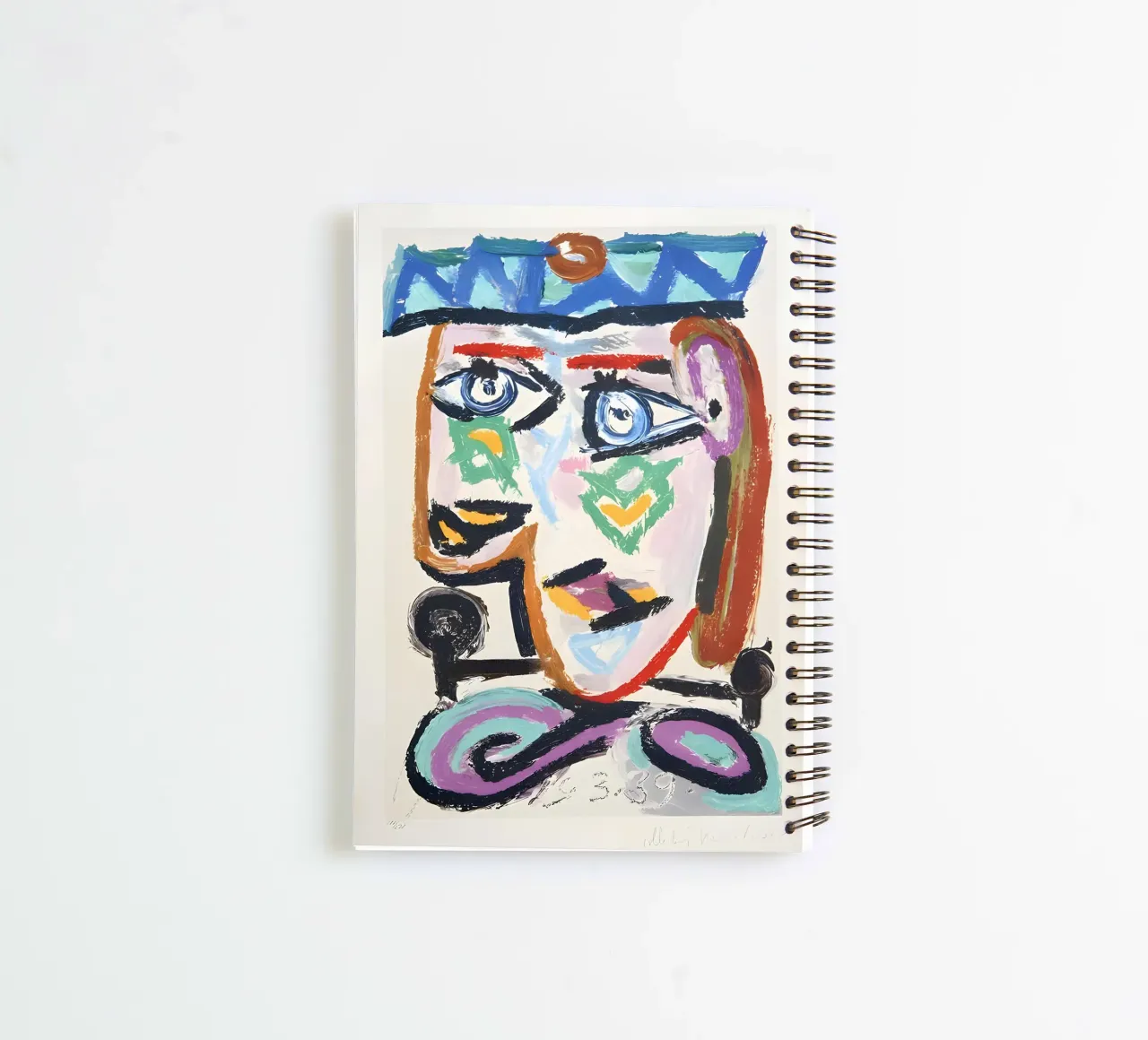 Picasso "Abstracted Head" Expressive Painting spiral notebook by homdeco