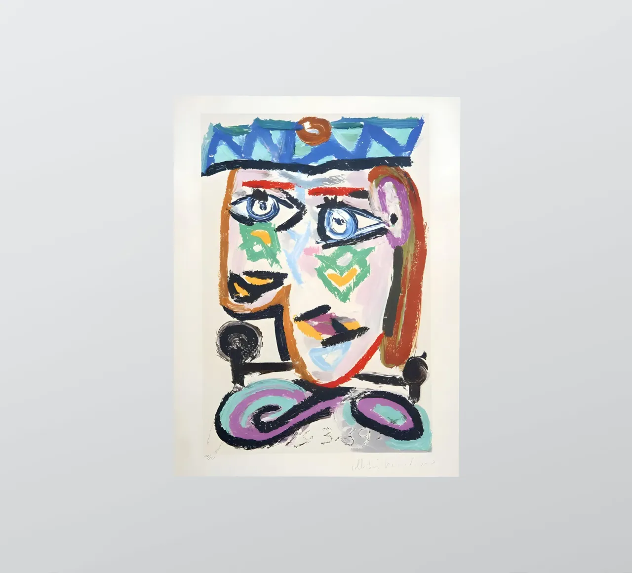 Picasso "Geabstraheerd hoofd" Expressief schilderij sticker van homdeco
