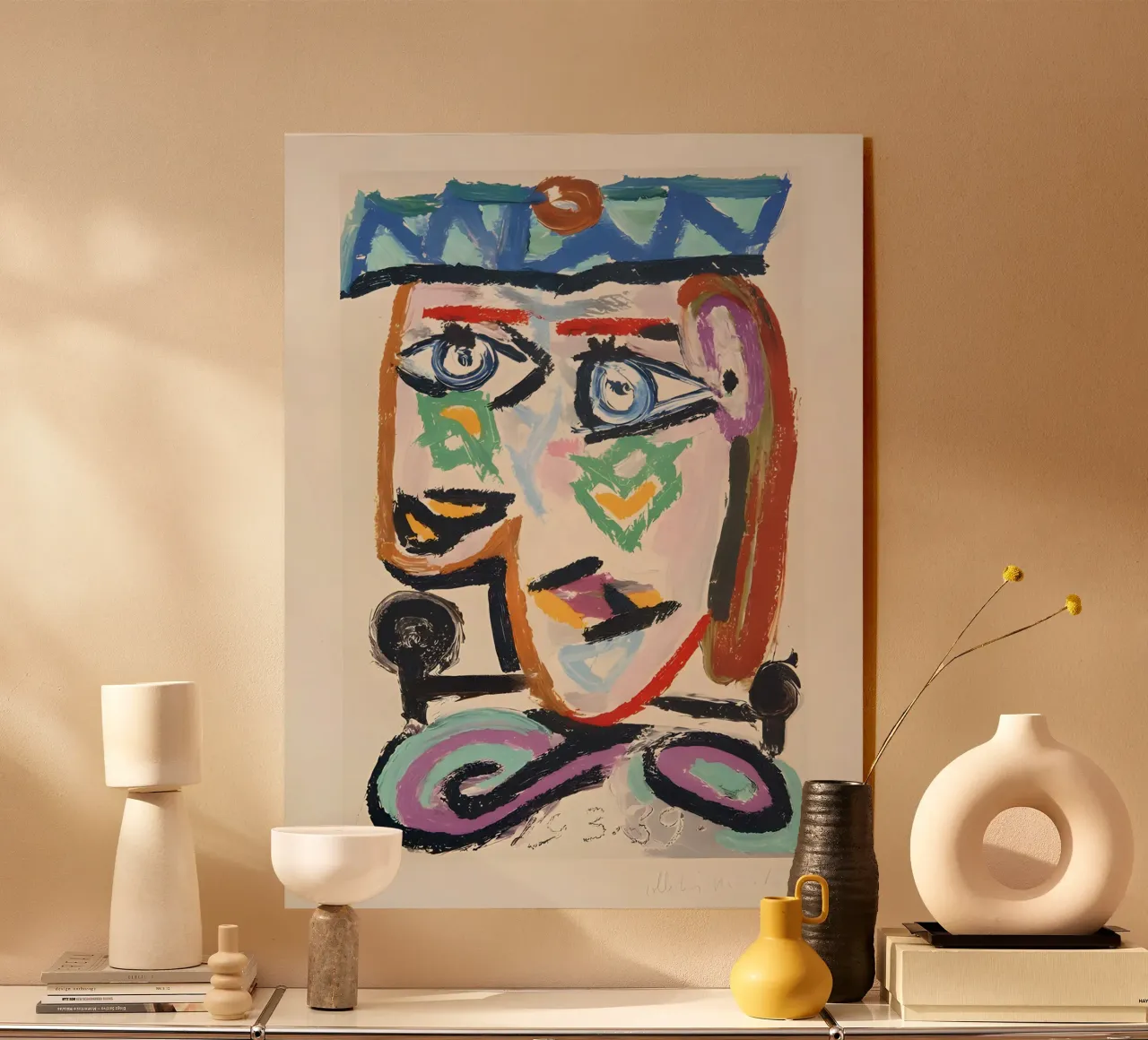 Picasso "Testa astratta" Pittura espressiva plexiglass da homdeco
