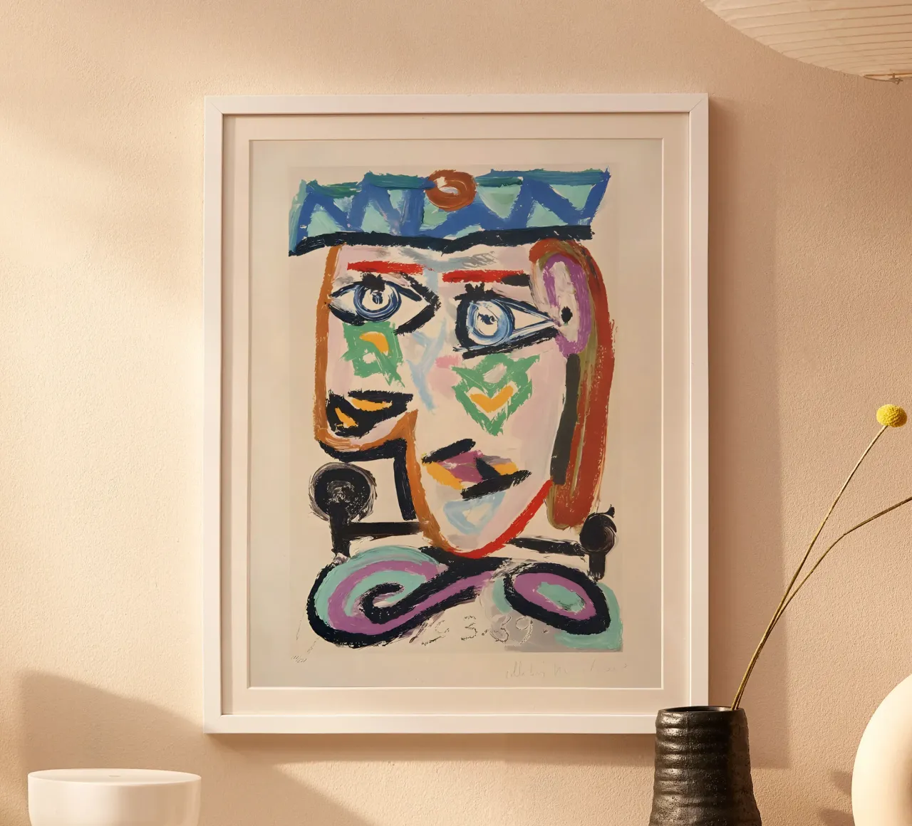 Picasso "Abstracted Head" Expressive Painting hahnemühle by homdeco