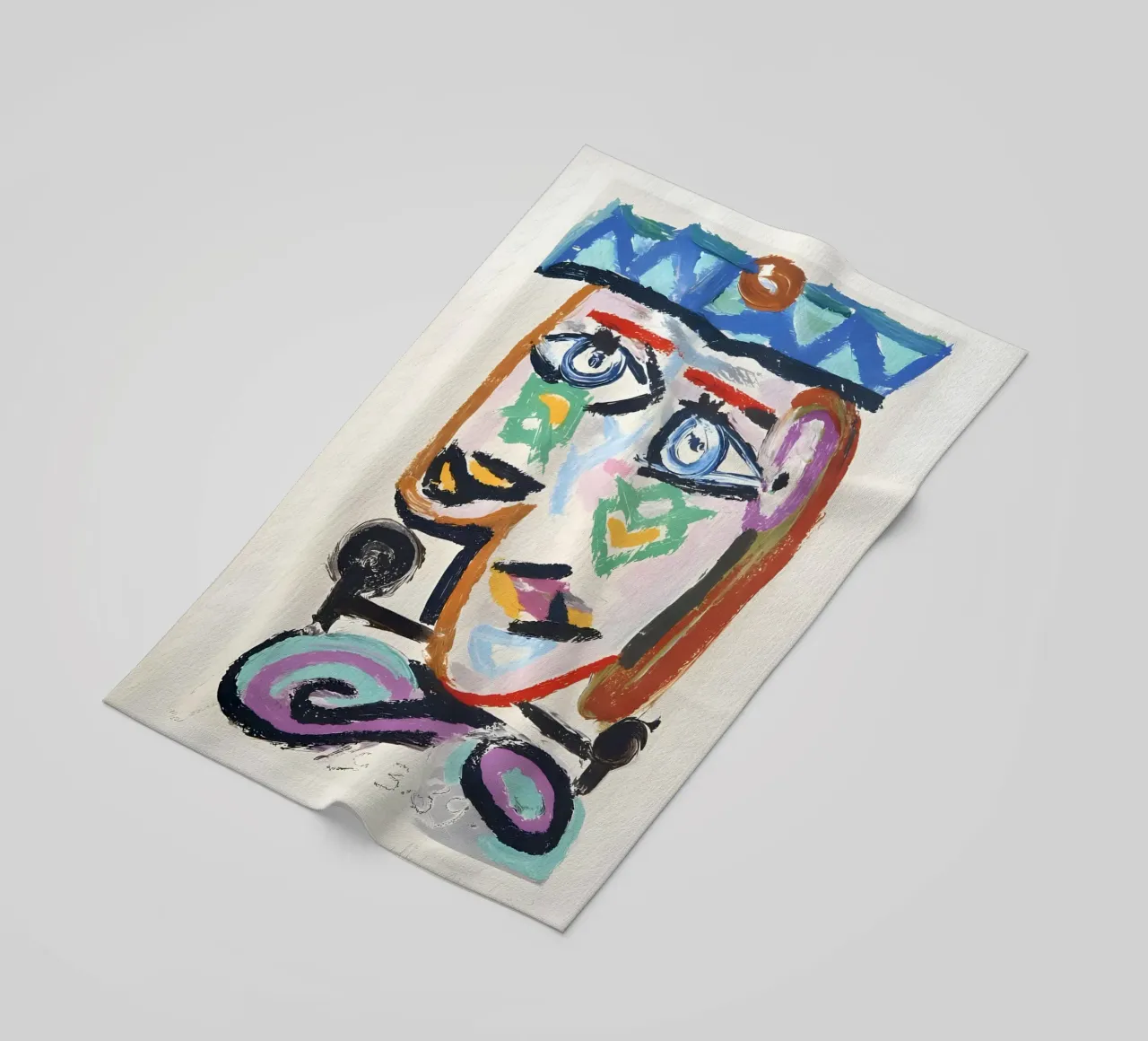 Picasso "Testa astratta" Pittura espressiva telo mare da homdeco