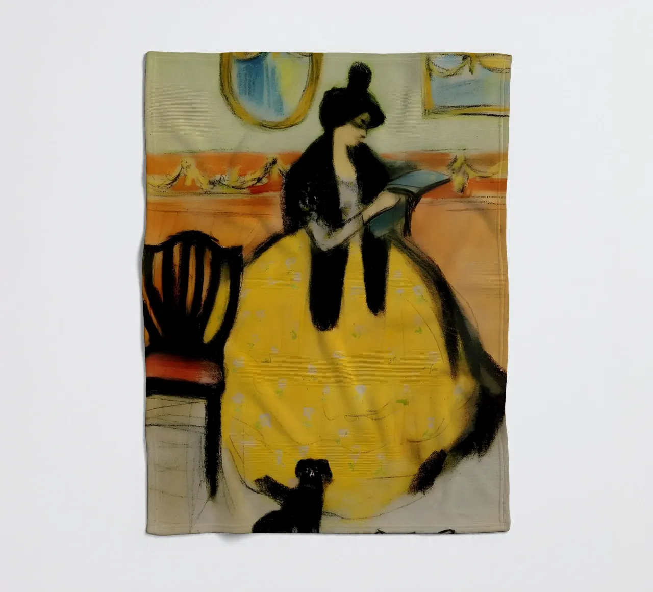 Picasso "Woman with Dog" Early Period Print fleece blanket by homdeco