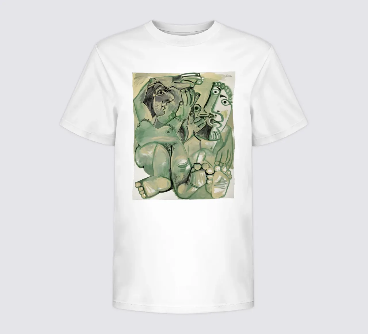 Picasso "Figuren in groen" Dynamisch kubistisch abstract kinder t-shirt van homdeco