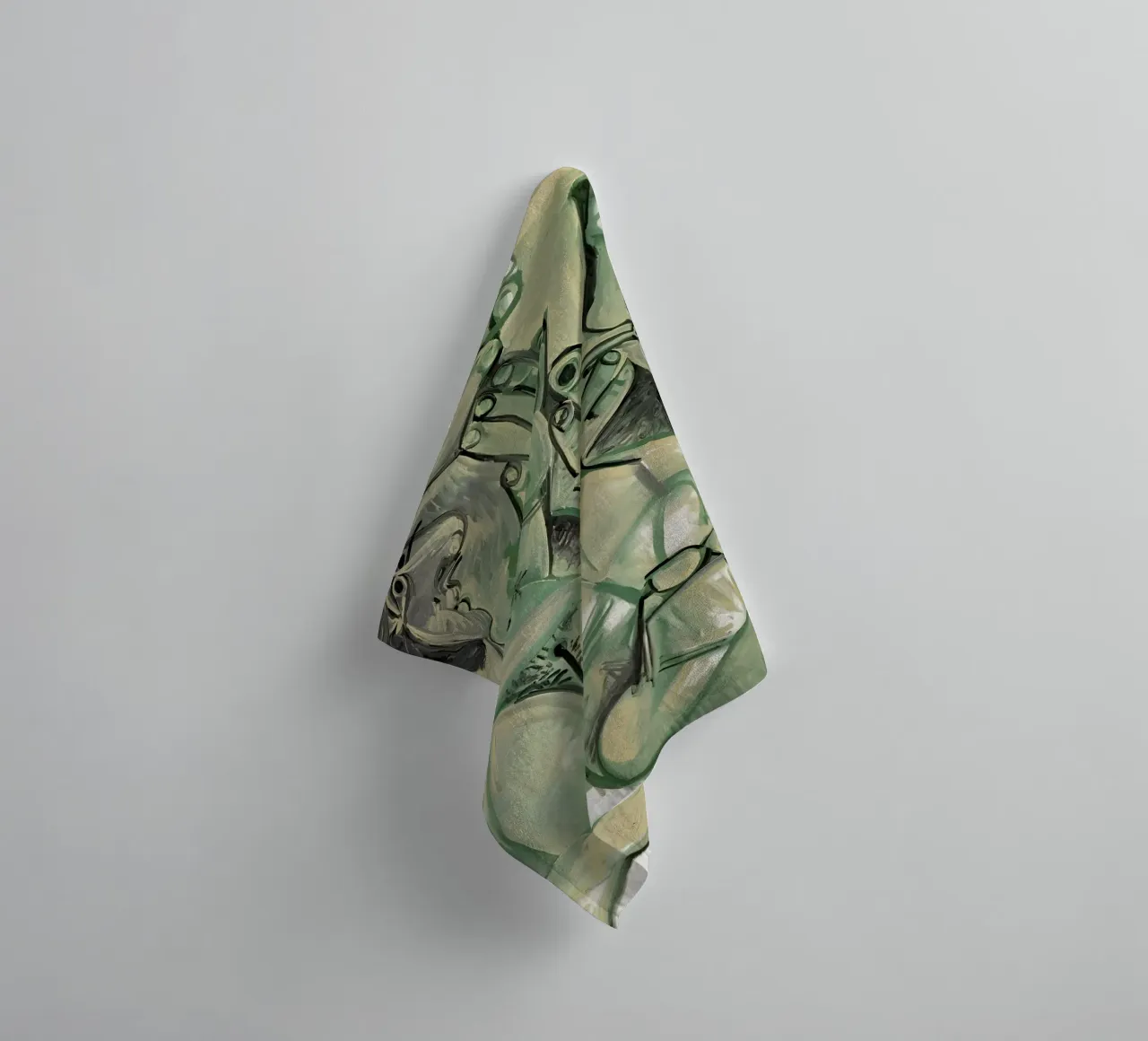 Picasso "Figures en vert" Abstrait cubiste dynamique serviette de bain de homdeco
