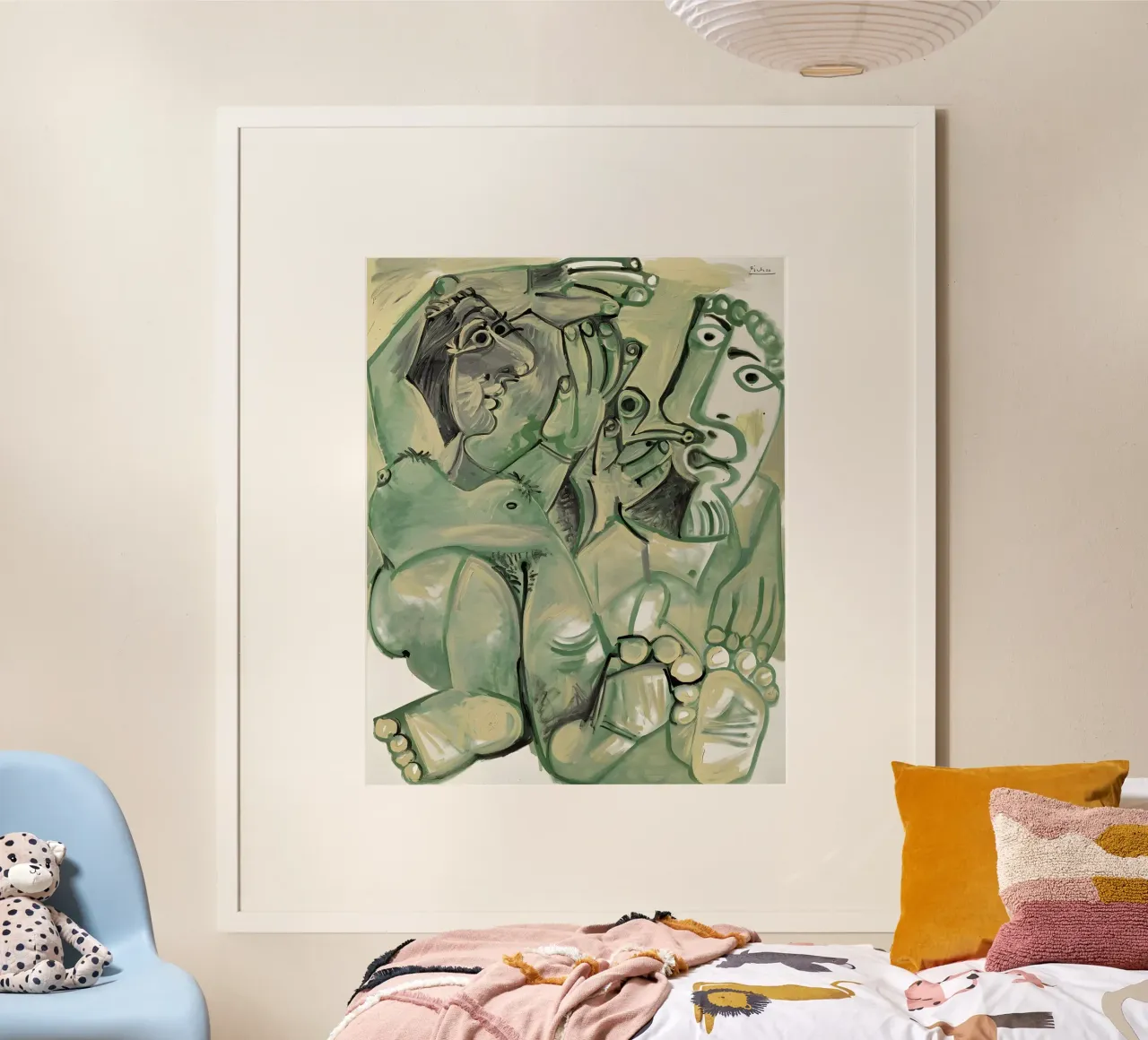 Picasso "Figures in Green" Dynamic Cubist Abstract hahnemühle by homdeco