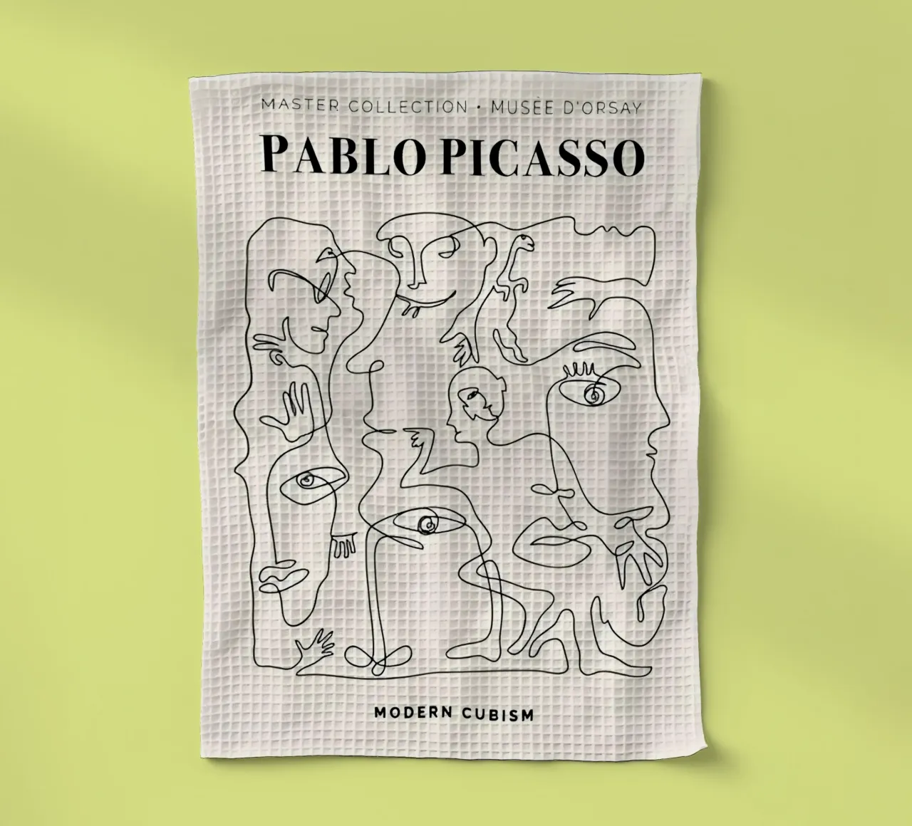 Pablo Picasso "Modern Cubism" Line Art Print torchon de homdeco
