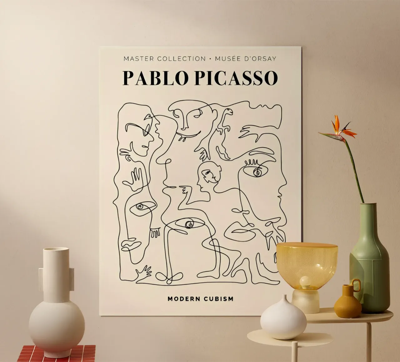 Pablo Picasso "Modern Cubism" Line Art Print Hahnemühle von homdeco