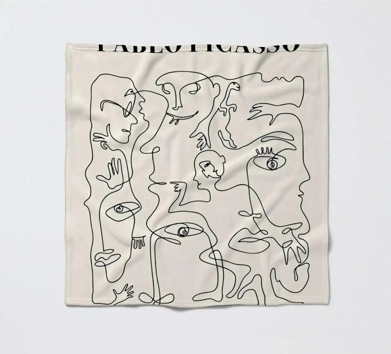 Pablo Picasso "Modern Cubism" Line Art Print Fleecedecke von homdeco