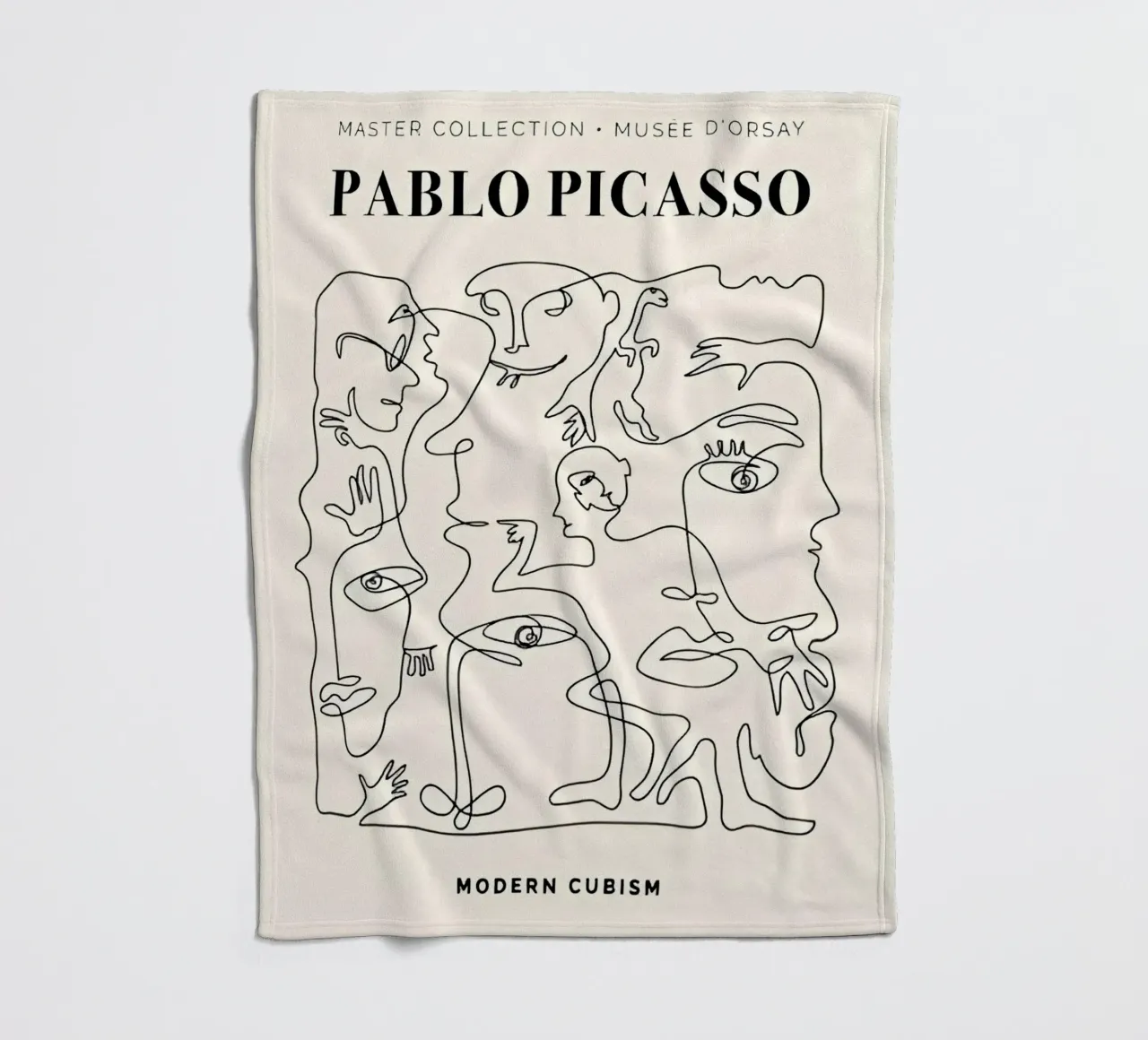 Pablo Picasso "Modern Cubism" Line Art Print Fleecedecke von homdeco