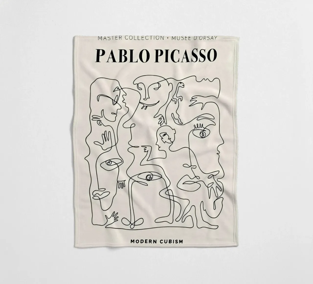 Pablo Picasso "Modern Cubism" Line Art Print Fleecedecke von homdeco