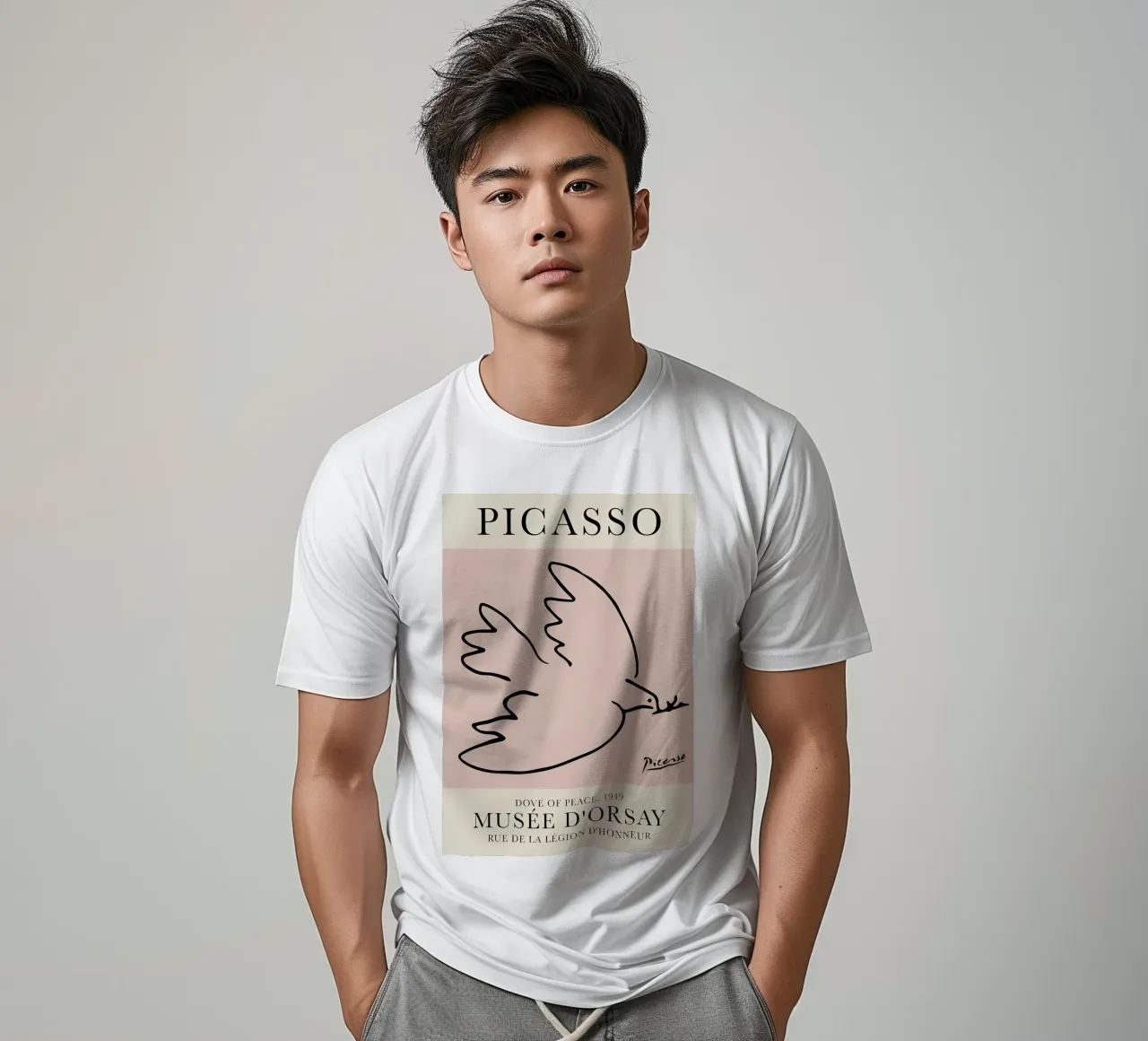 Picasso "Taube des Friedens" Ikonische Linie Kunstdruck T-Shirt von homdeco