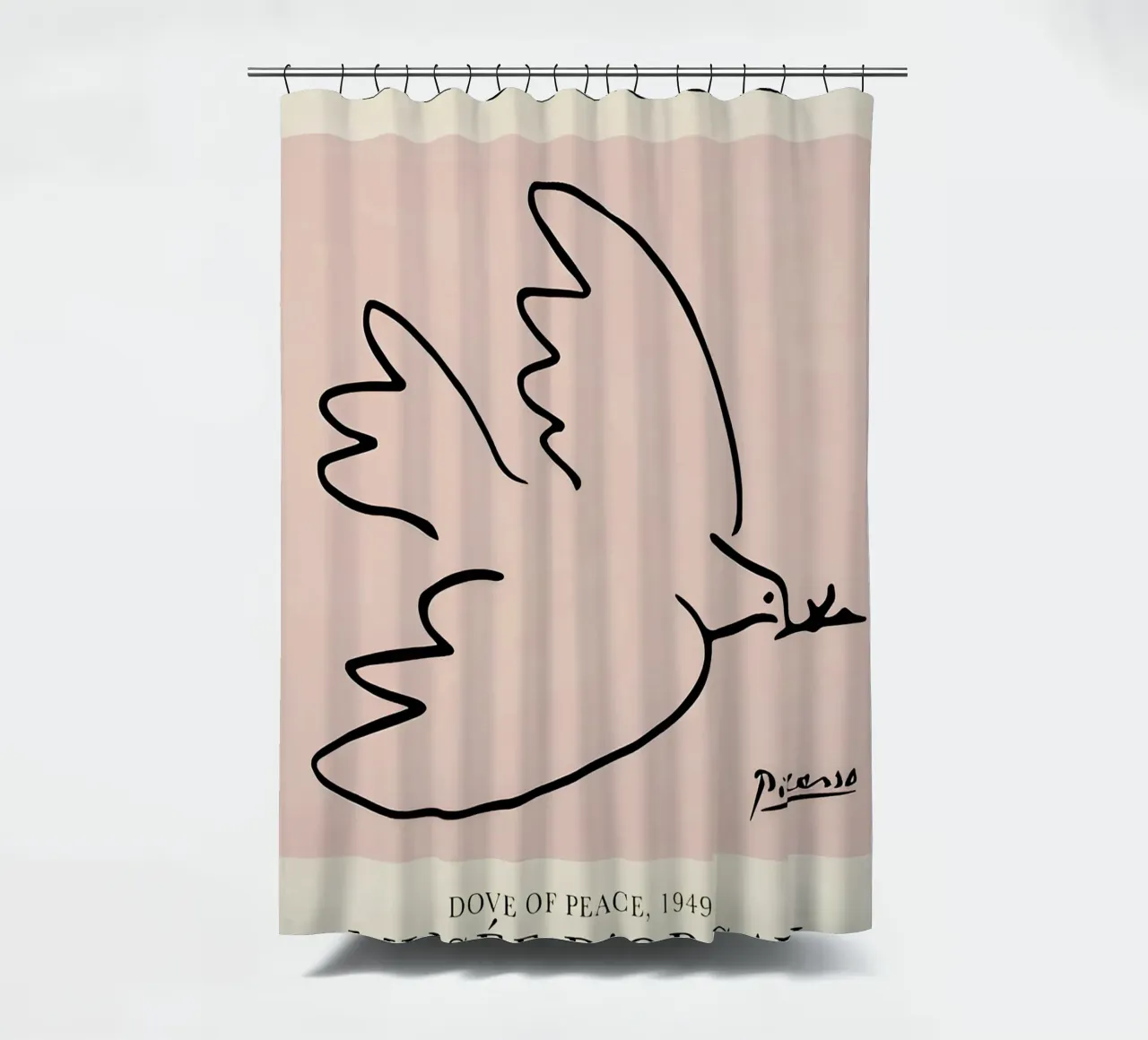 Picasso "Duif van de Vrede" Iconic Line Art Print douchegordijn van homdeco