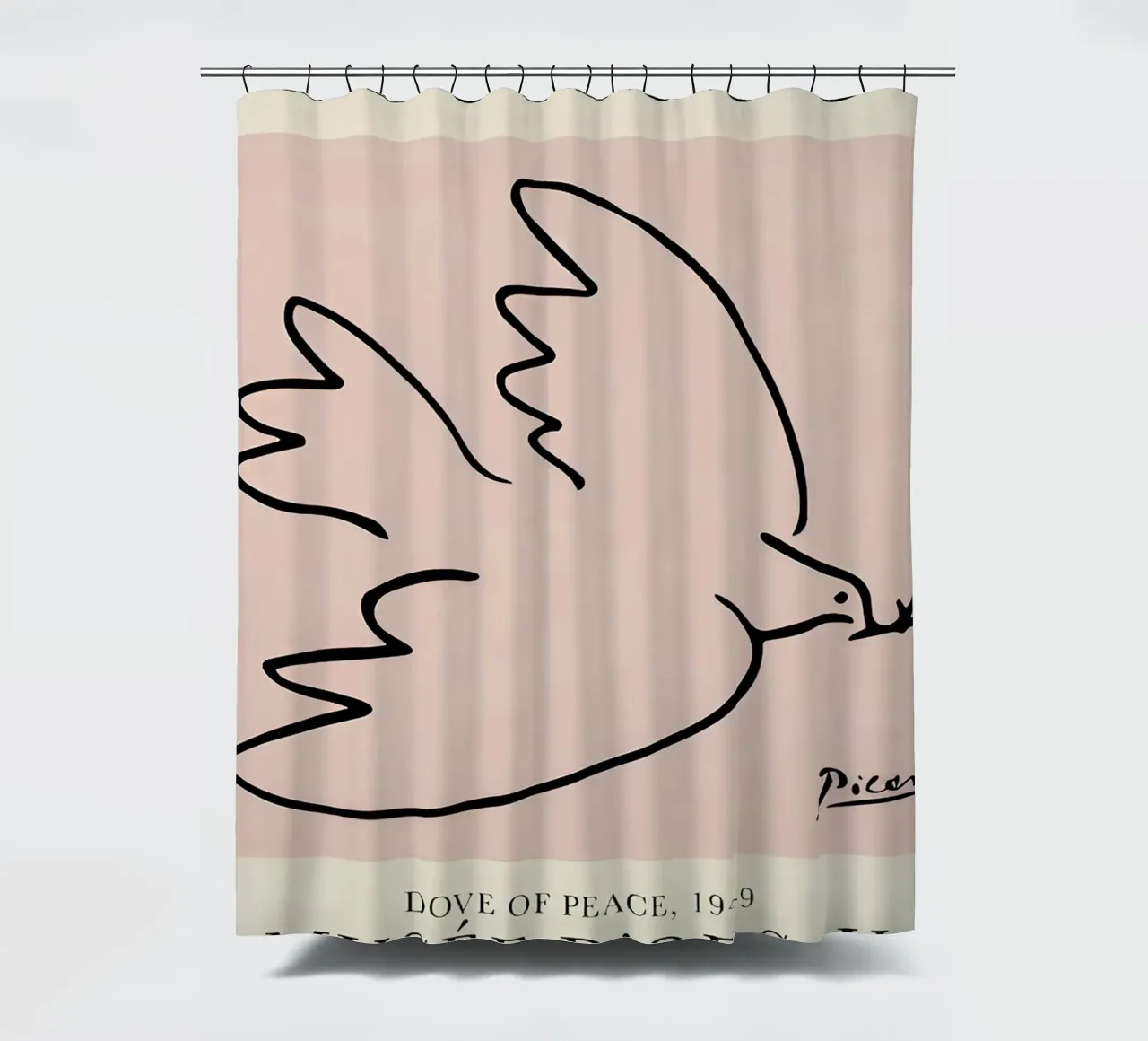 Picasso "Duif van de Vrede" Iconic Line Art Print douchegordijn van homdeco