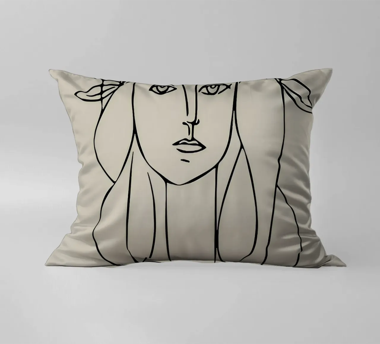Picasso "Portrait of Françoise" Line Art Print decorative cushion by homdeco