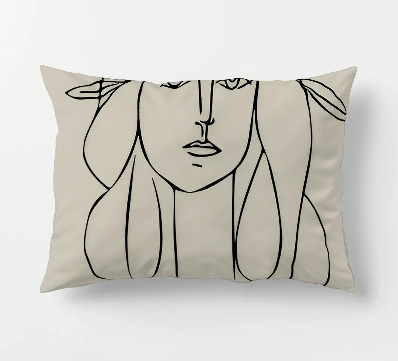 Picasso "Portrait of Françoise" Line Art Print decorative cushion by homdeco