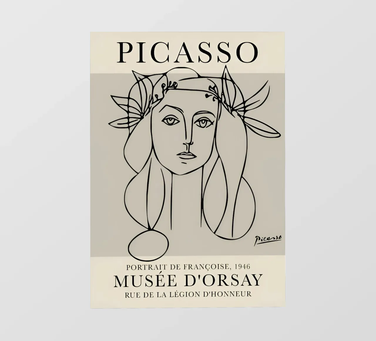 Picasso "Portrait of Françoise" Line Art Print bâche pvc de homdeco
